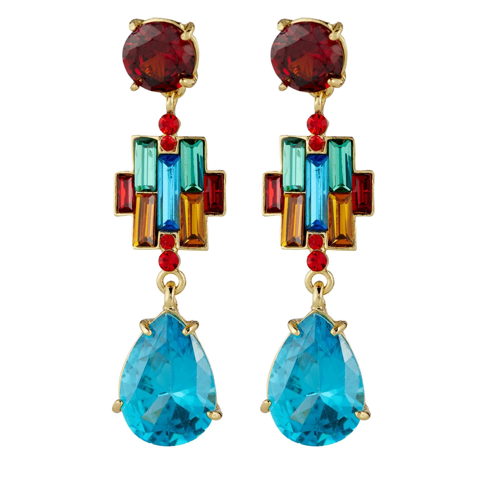 Butler & Wilson Crystal Art Deco Drop Earrings