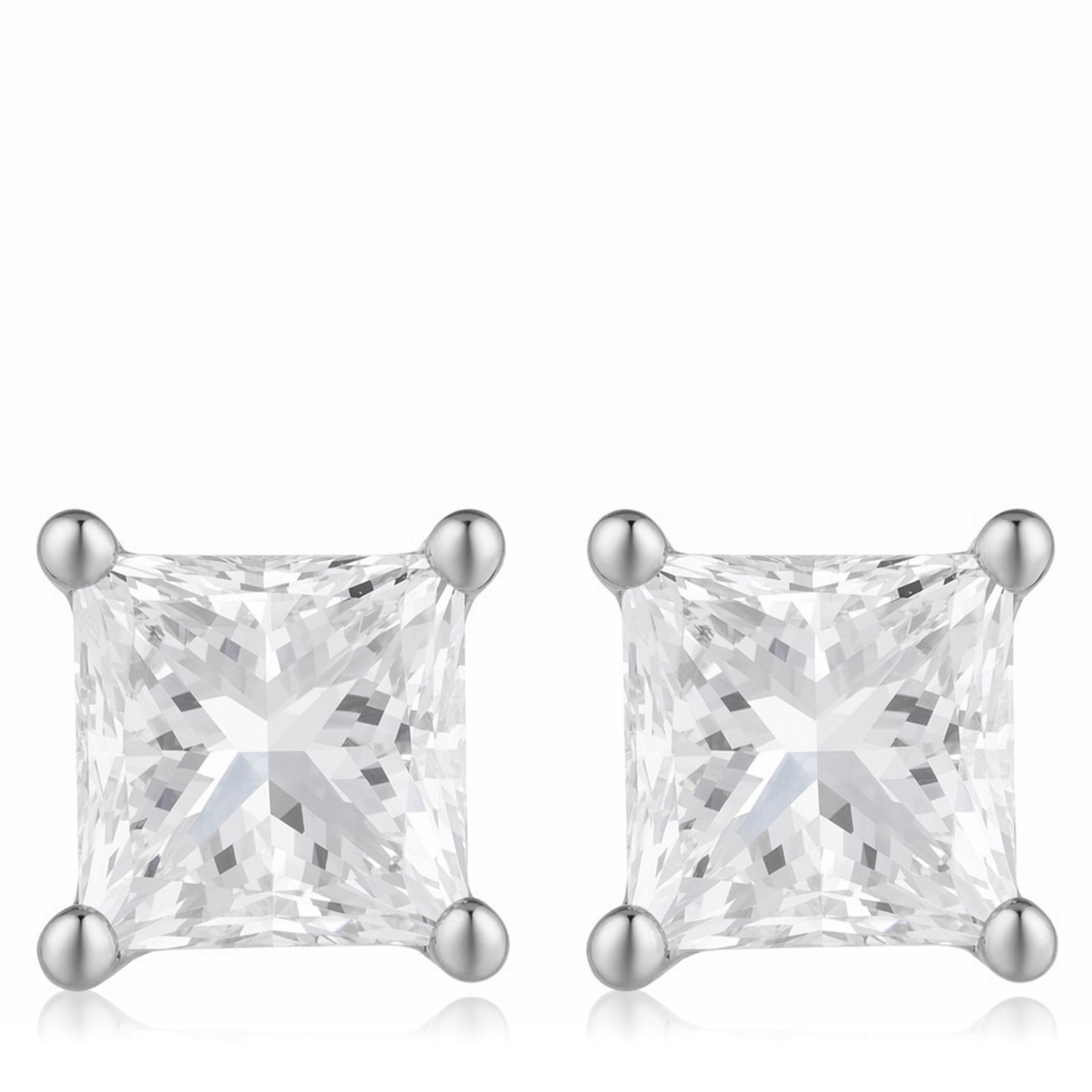 Fire Light 1.5ct Lab Grown Diamond Princess Cut Stud Earrings 9ct Gold