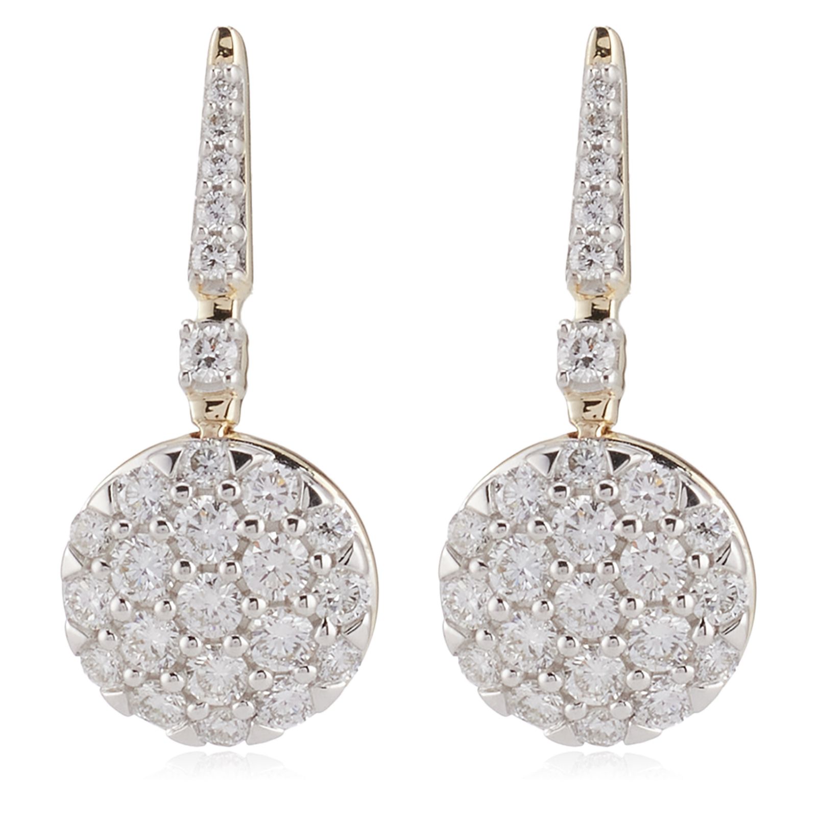 Fire Light 1ct Lab Grown Diamond Pave Drop Earrings 9ct Gold