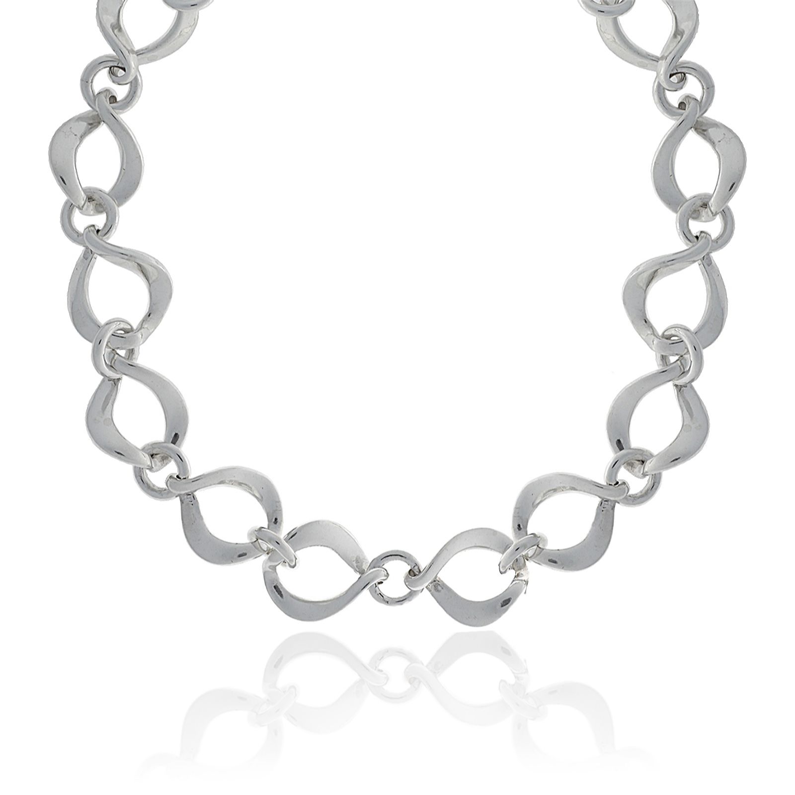 Nina B Heavy Twisted Link Necklace Sterling Silver