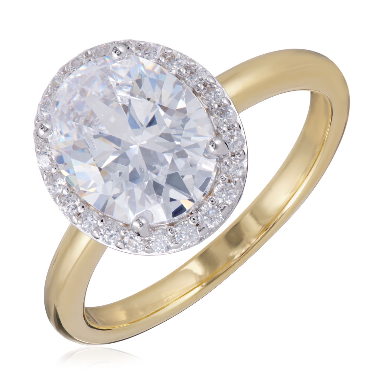 Diamonique 3.2ct Oval Ring Sterling Silver