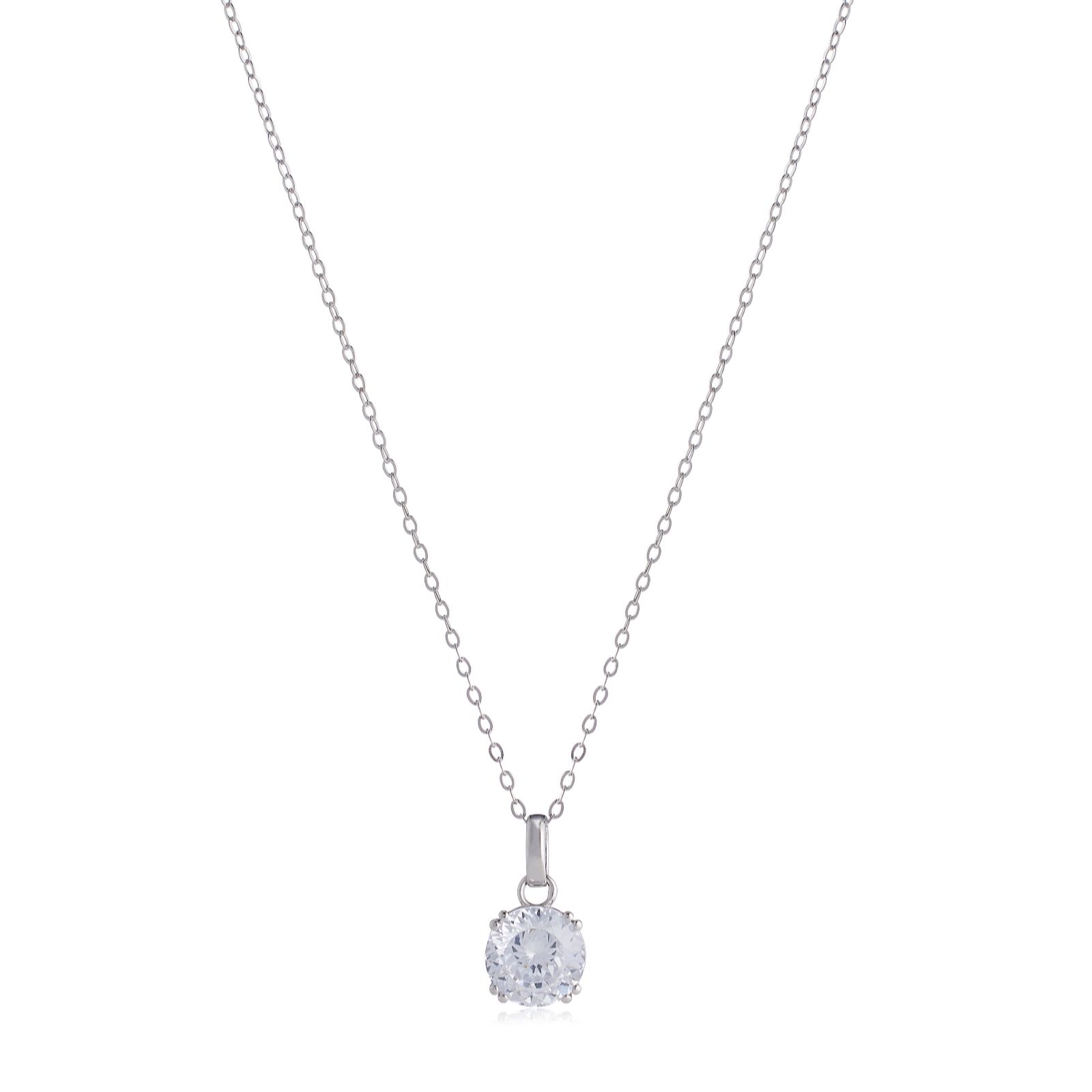 Diamonique 2ct tw Kaleidoscope Cut Pendant & Chain Sterling Silver
