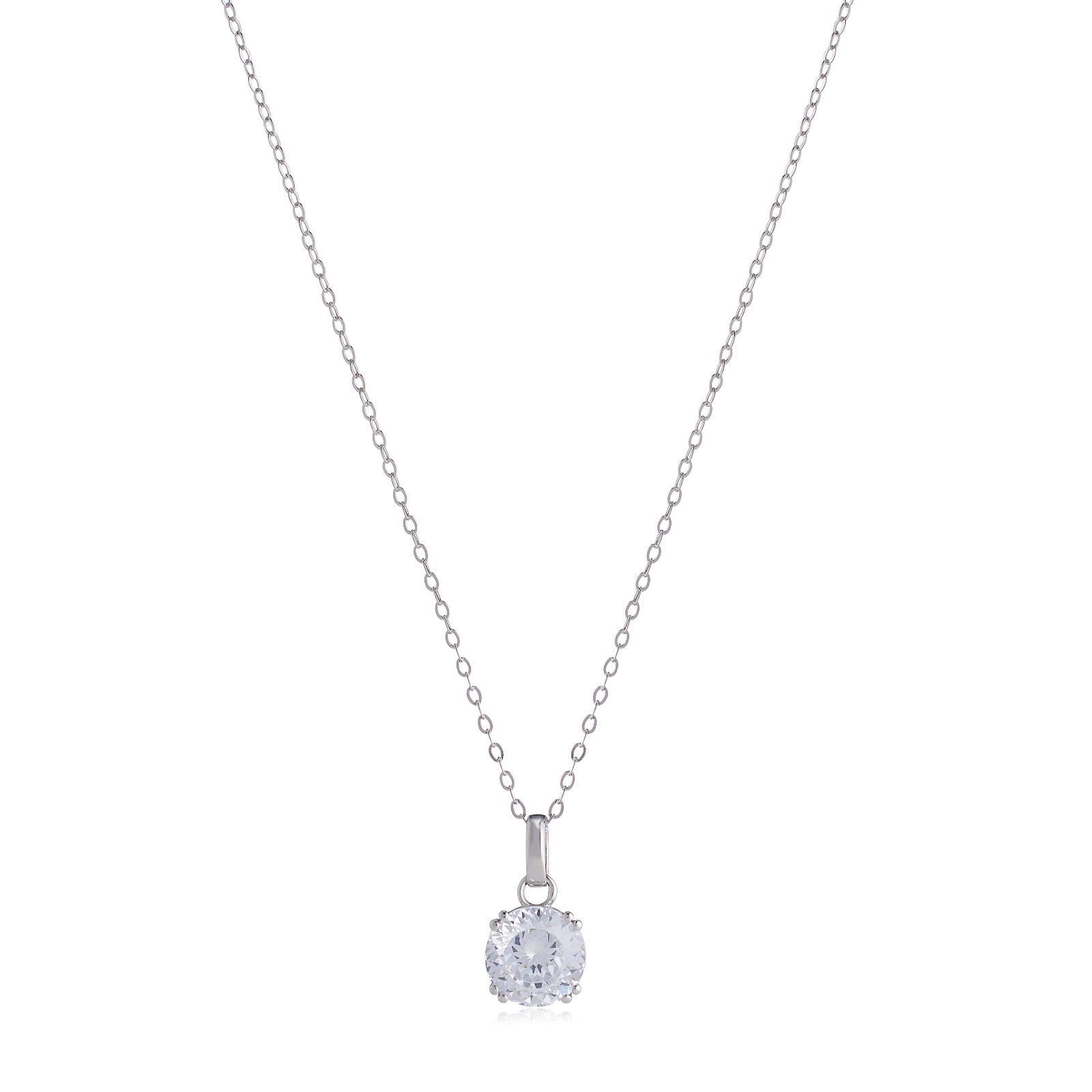 Diamonique 2ct tw Kaleidoscope Cut Pendant & Chain Sterling Silver