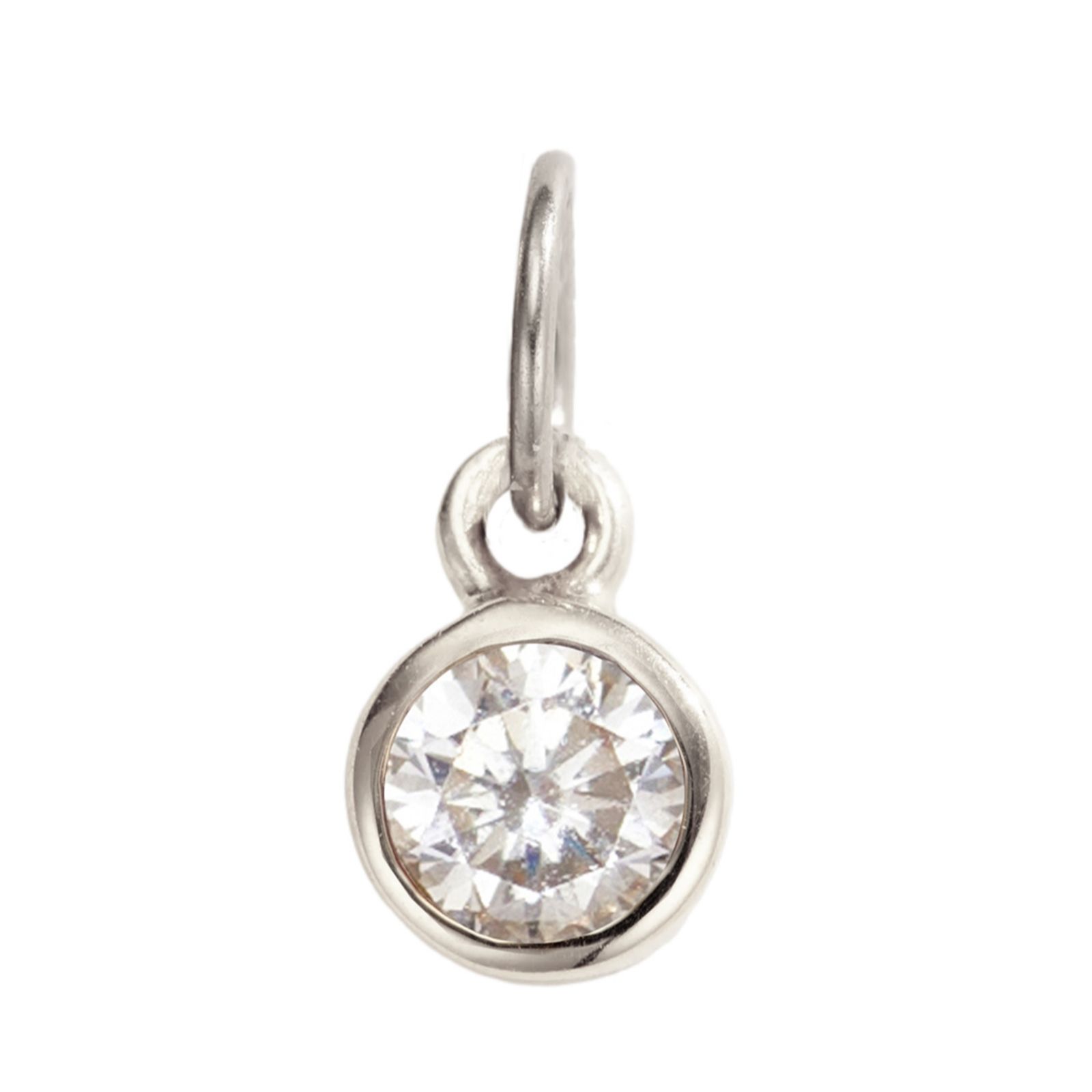 Posh Totty Designs Birthstone & Initial Charm Necklace Sterling Silver