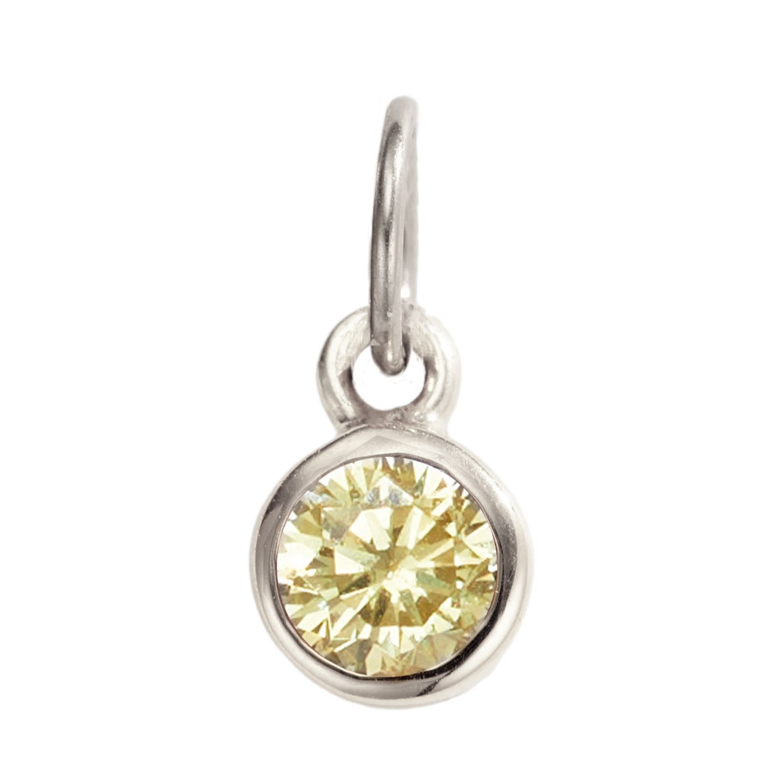 Posh Totty Designs Birthstone & Initial Charm Necklace Sterling Silver