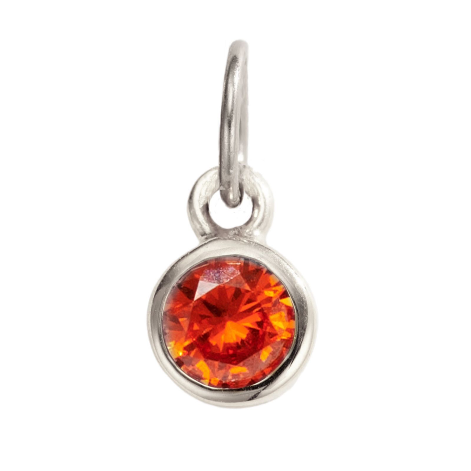 Posh Totty Designs Birthstone & Initial Charm Necklace Sterling Silver