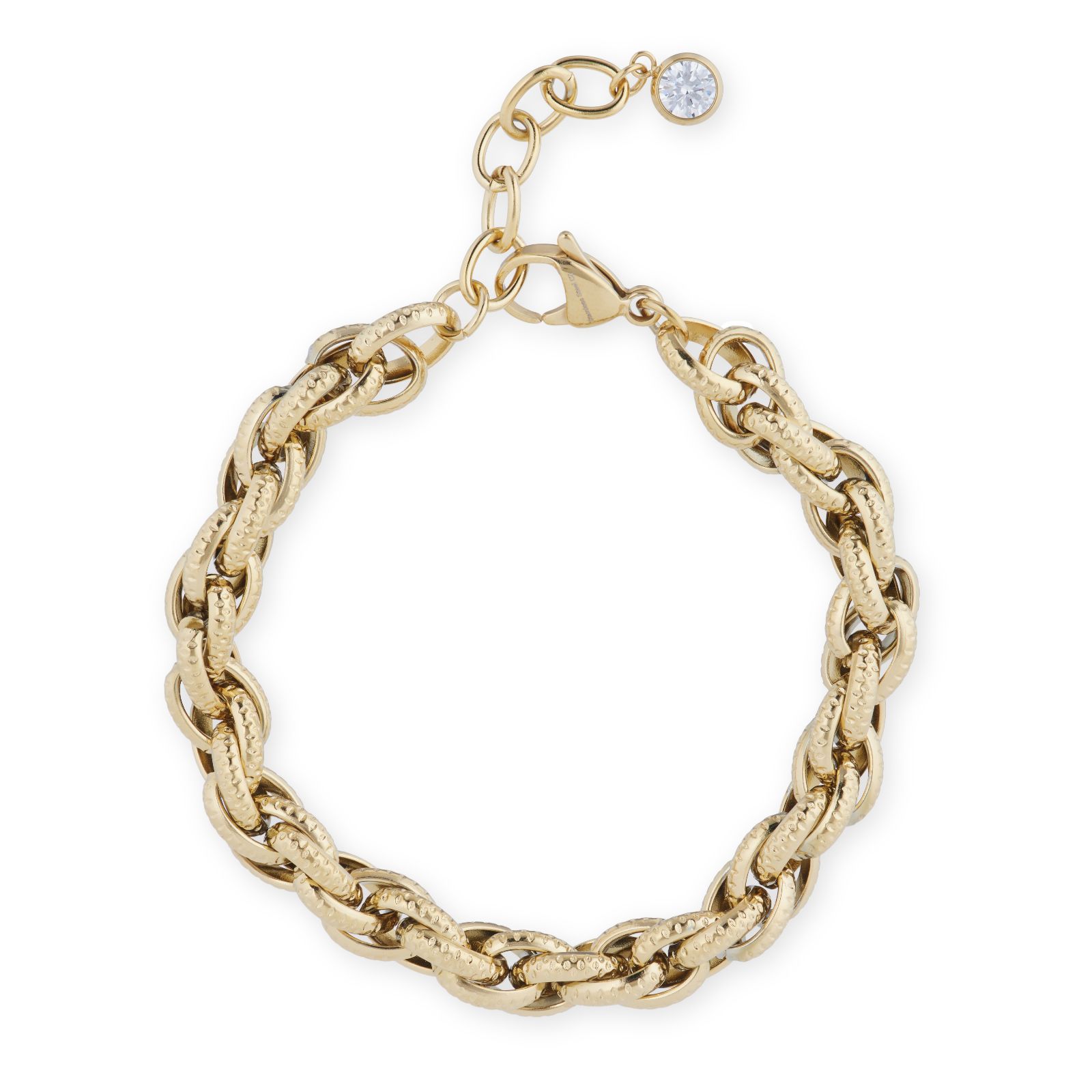 Steel by Diamonique Textured Chain Link Bracelet