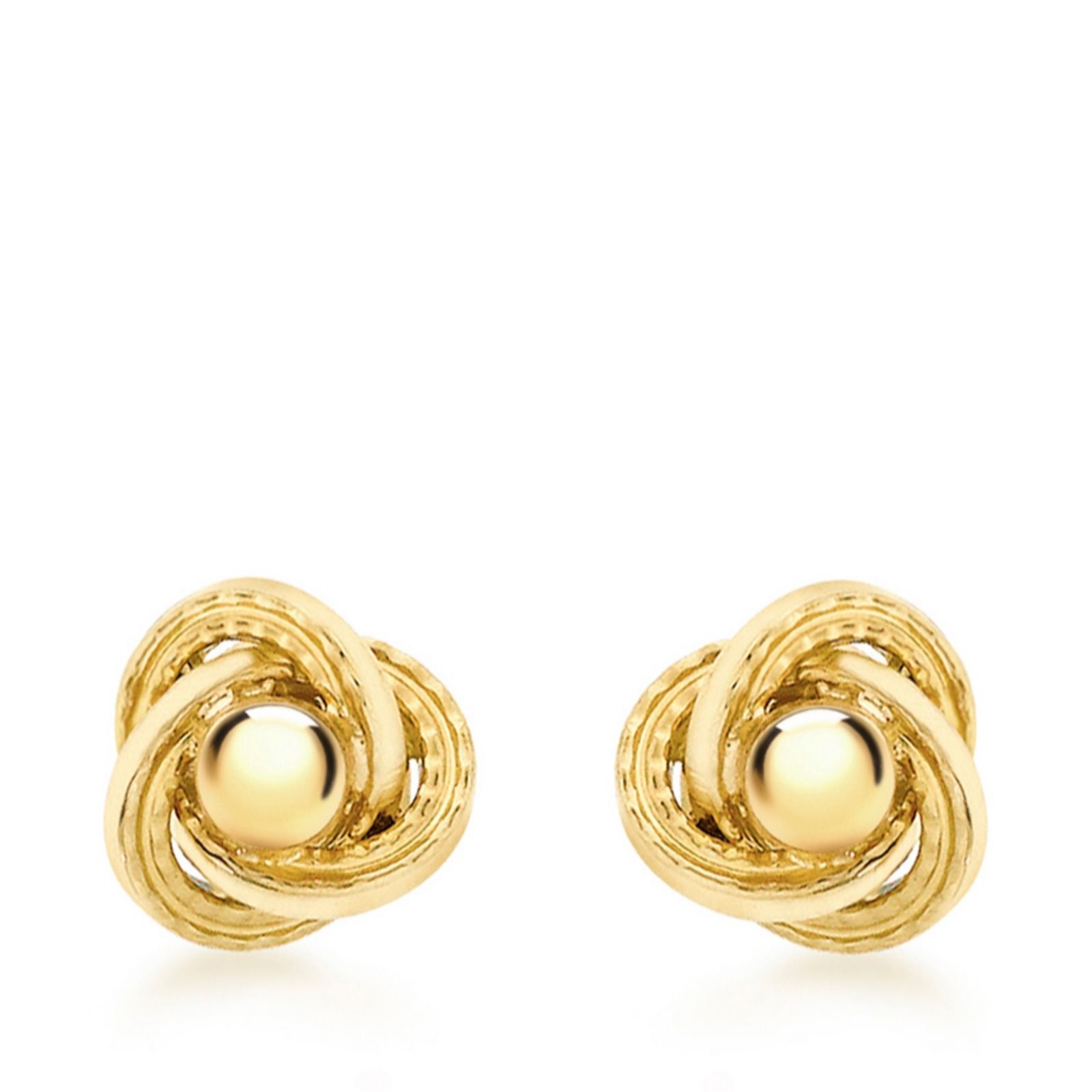 GOLD 9ct Gold Knot Stud Earrings