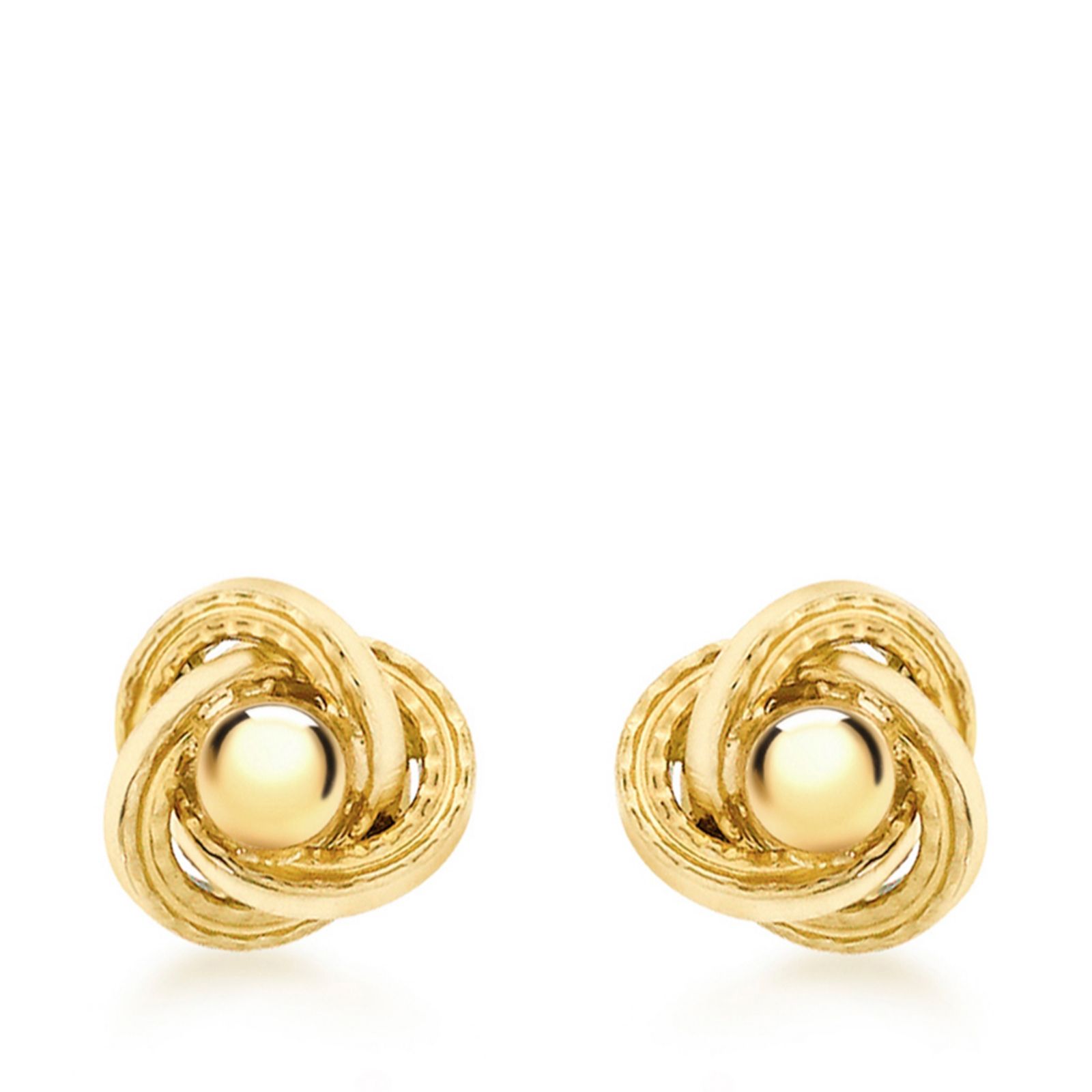 GOLD 9ct Gold Knot Stud Earrings