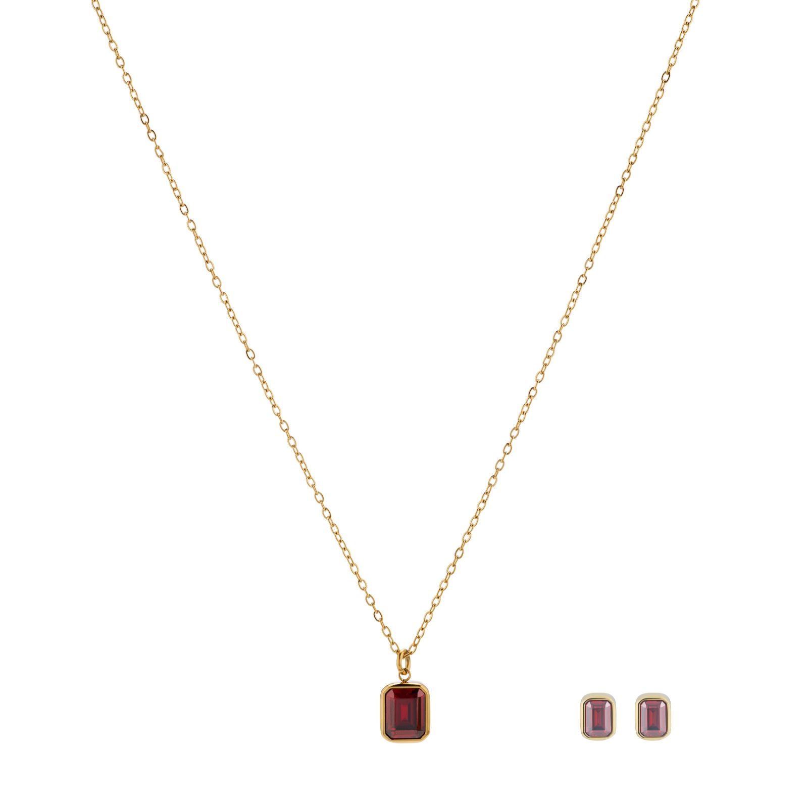 Steel by Diamonique X Sara Davies Birthstone Necklace & Earring Set in Gift Box