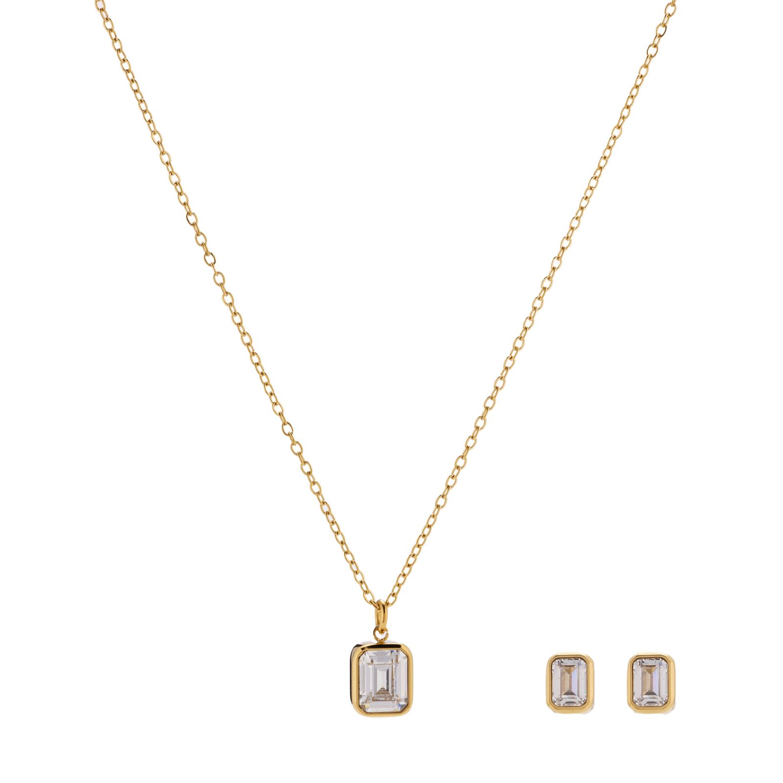 Steel by Diamonique X Sara Davies Birthstone Necklace & Earring Set in Gift Box