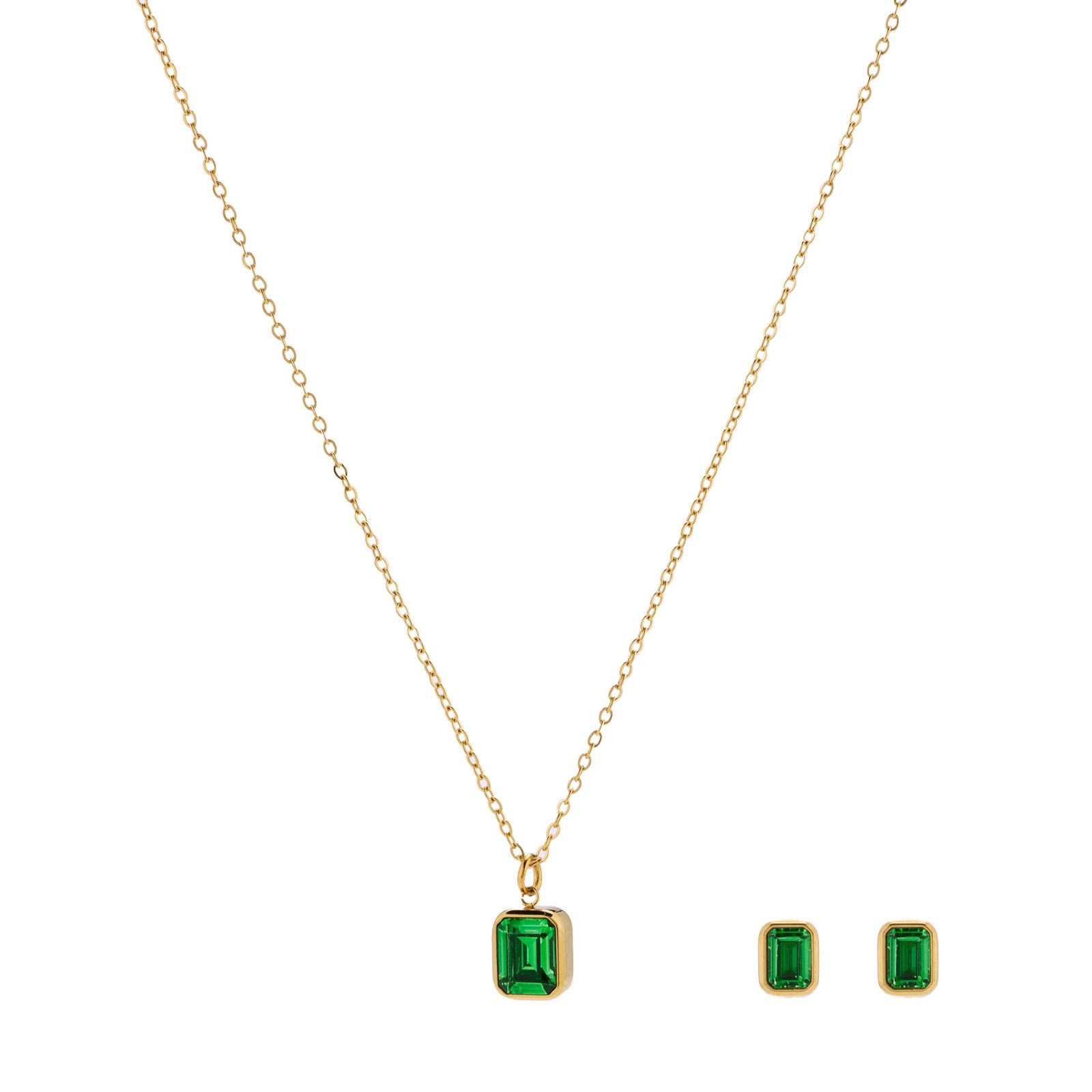 Steel by Diamonique X Sara Davies Birthstone Necklace & Earring Set in Gift Box