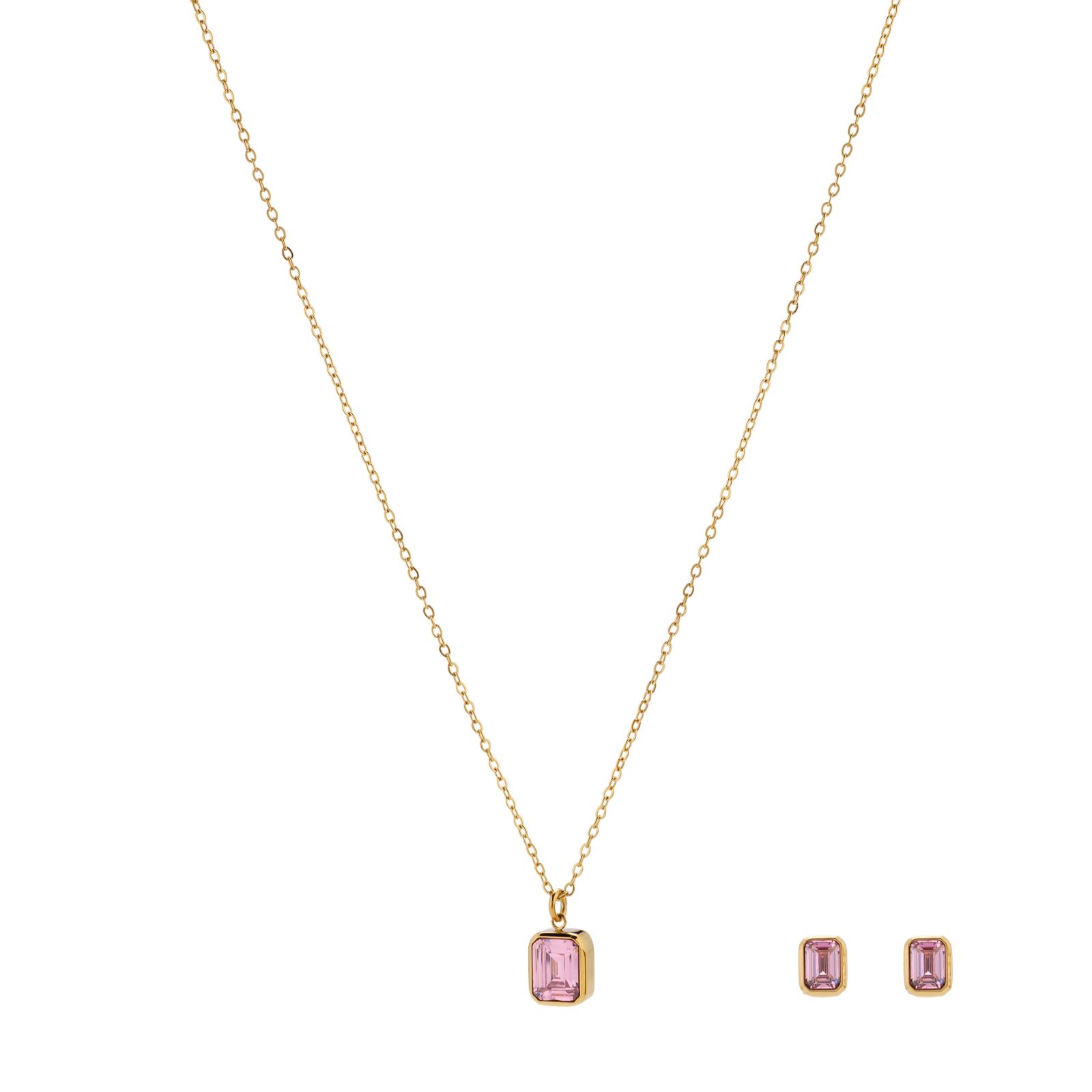 Steel by Diamonique X Sara Davies Birthstone Necklace & Earring Set in Gift Box