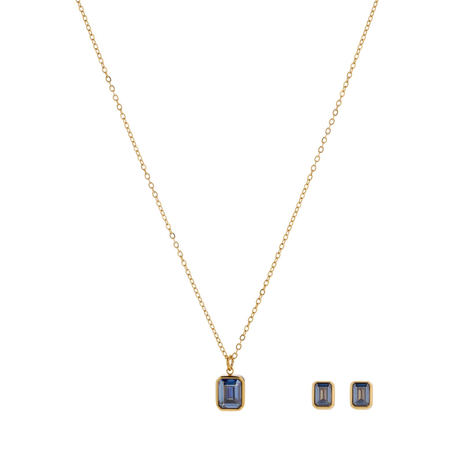 Steel by Diamonique X Sara Davies Birthstone Necklace & Earring Set in Gift Box