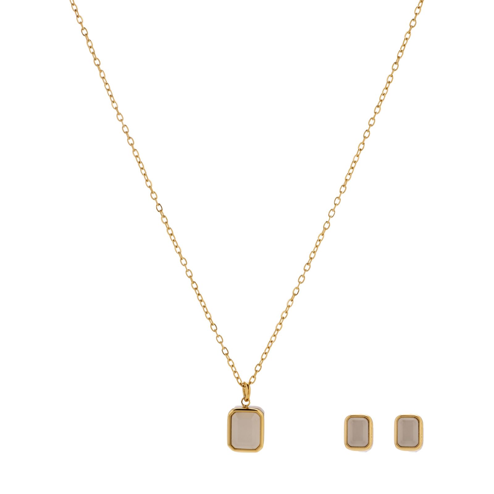 Steel by Diamonique X Sara Davies Birthstone Necklace & Earring Set in Gift Box