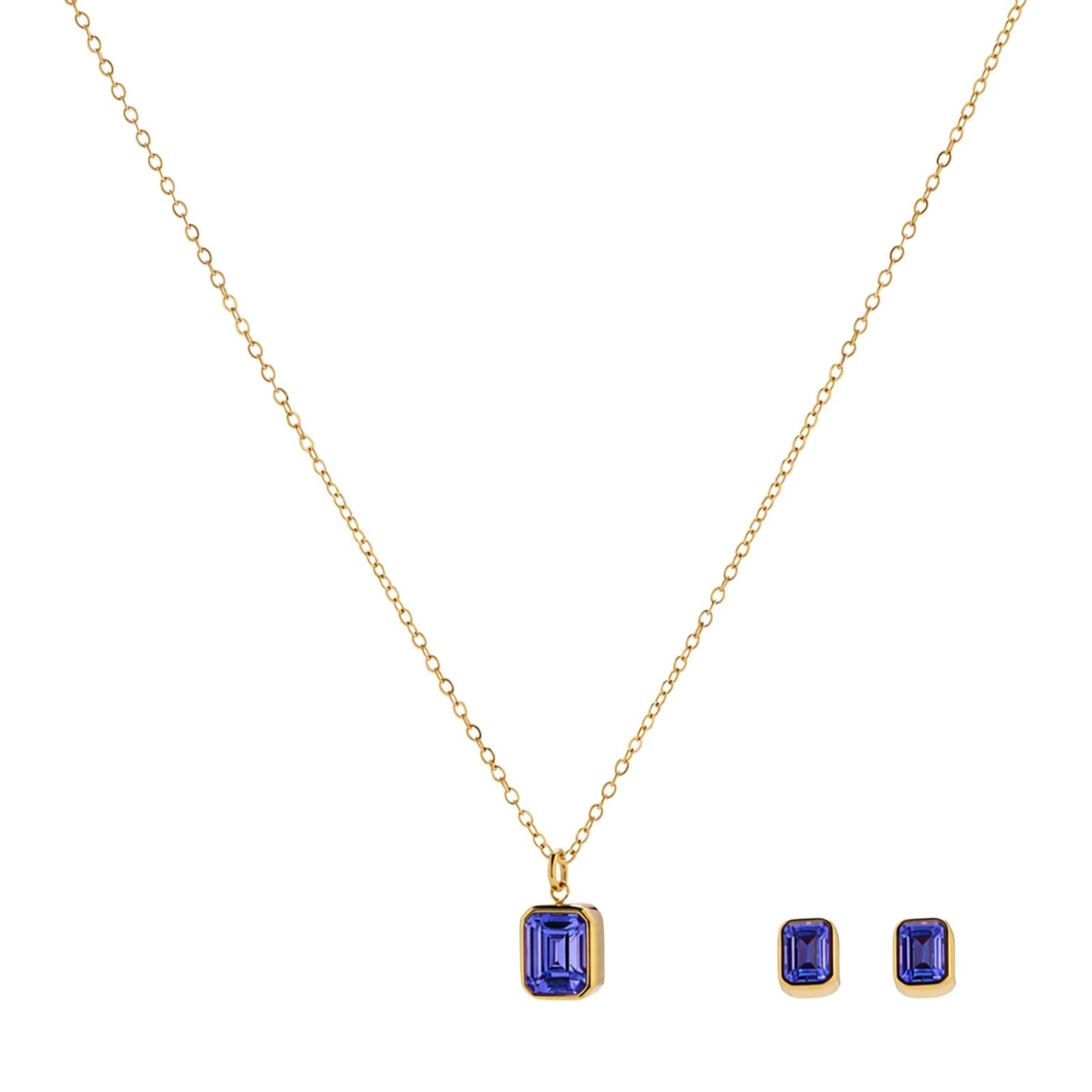 Steel by Diamonique X Sara Davies Birthstone Necklace & Earring Set in Gift Box