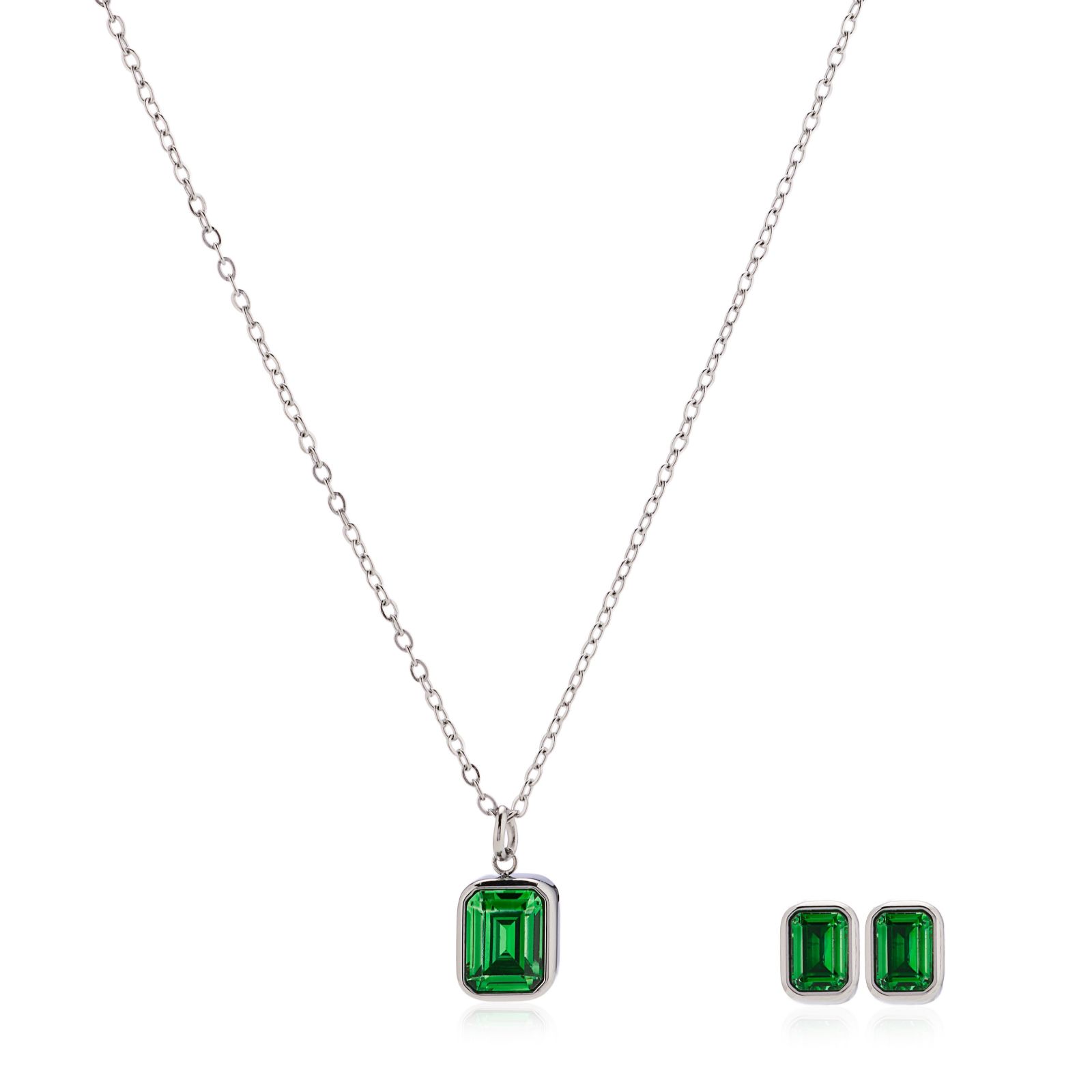 Steel by Diamonique X Sara Davies Birthstone Necklace & Earring Set in Gift Box