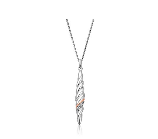 Clogau Lovers Twist Pendant Sterling Silver & 9ct Gold