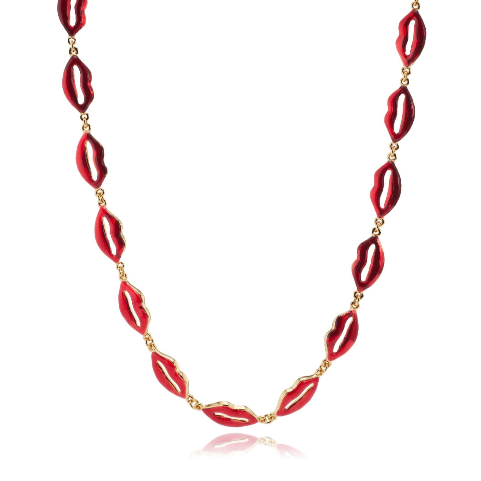 Butler & Wilson Enamel Multilip Necklace