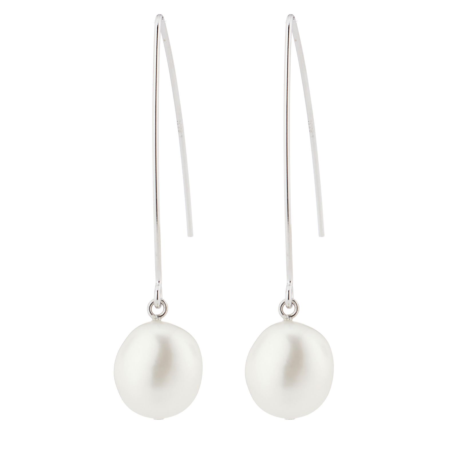 Lara Pearl Baroque Pearl Fish Hook Earrings Sterling Silver
