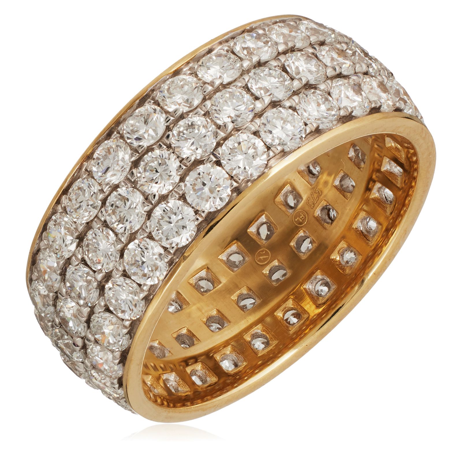 Firelight 3.25ct Lab Grown Diamond Full Pave Band Ring 9ct Gold