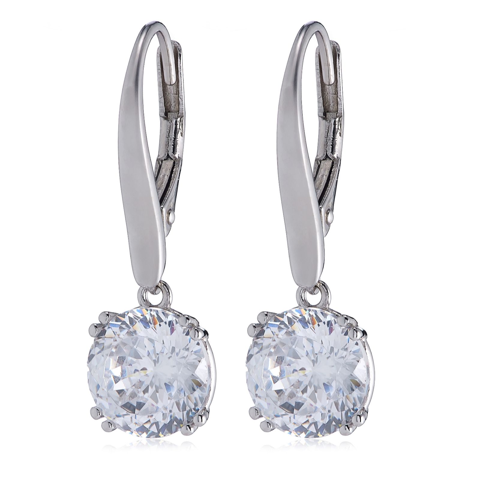 Diamonique 4ct tw Kaleidoscope Cut Drop Earrings Sterling Silver