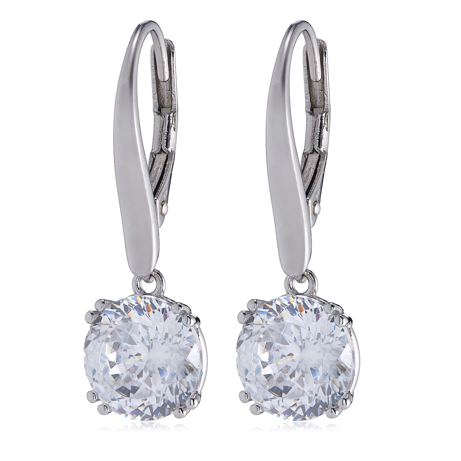 Diamonique 4ct tw Kaleidoscope Cut Drop Earrings Sterling Silver