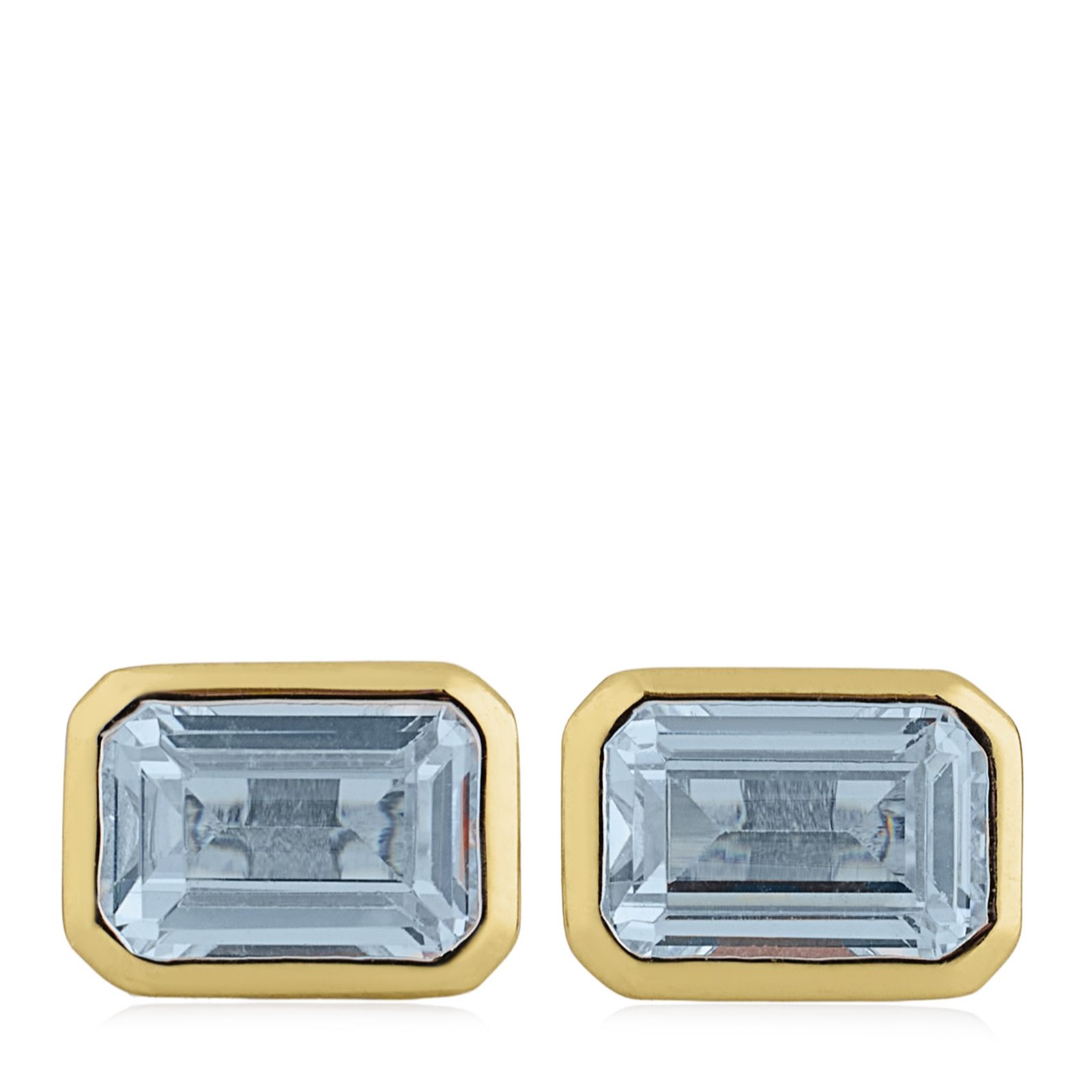 Diamonique 1ct tw East West Stud Earrings Sterling Silver