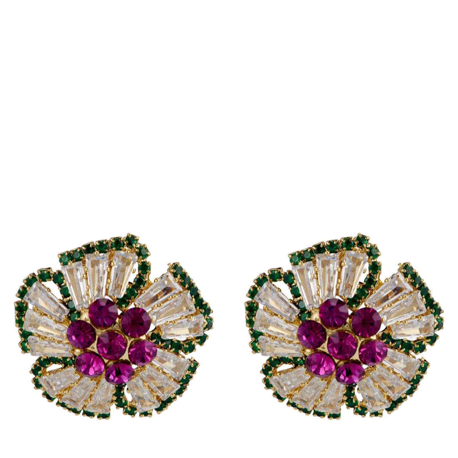 Butler & Wilson Crystal Flower Earrings