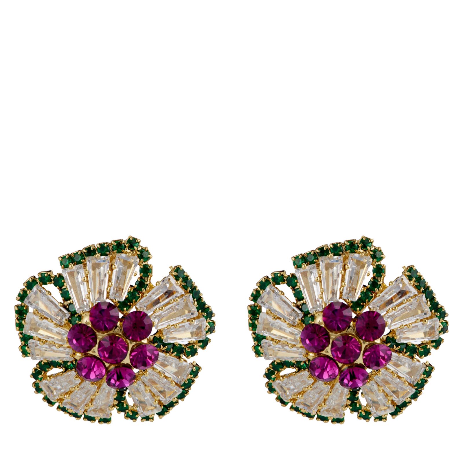 Butler & Wilson Crystal Flower Earrings