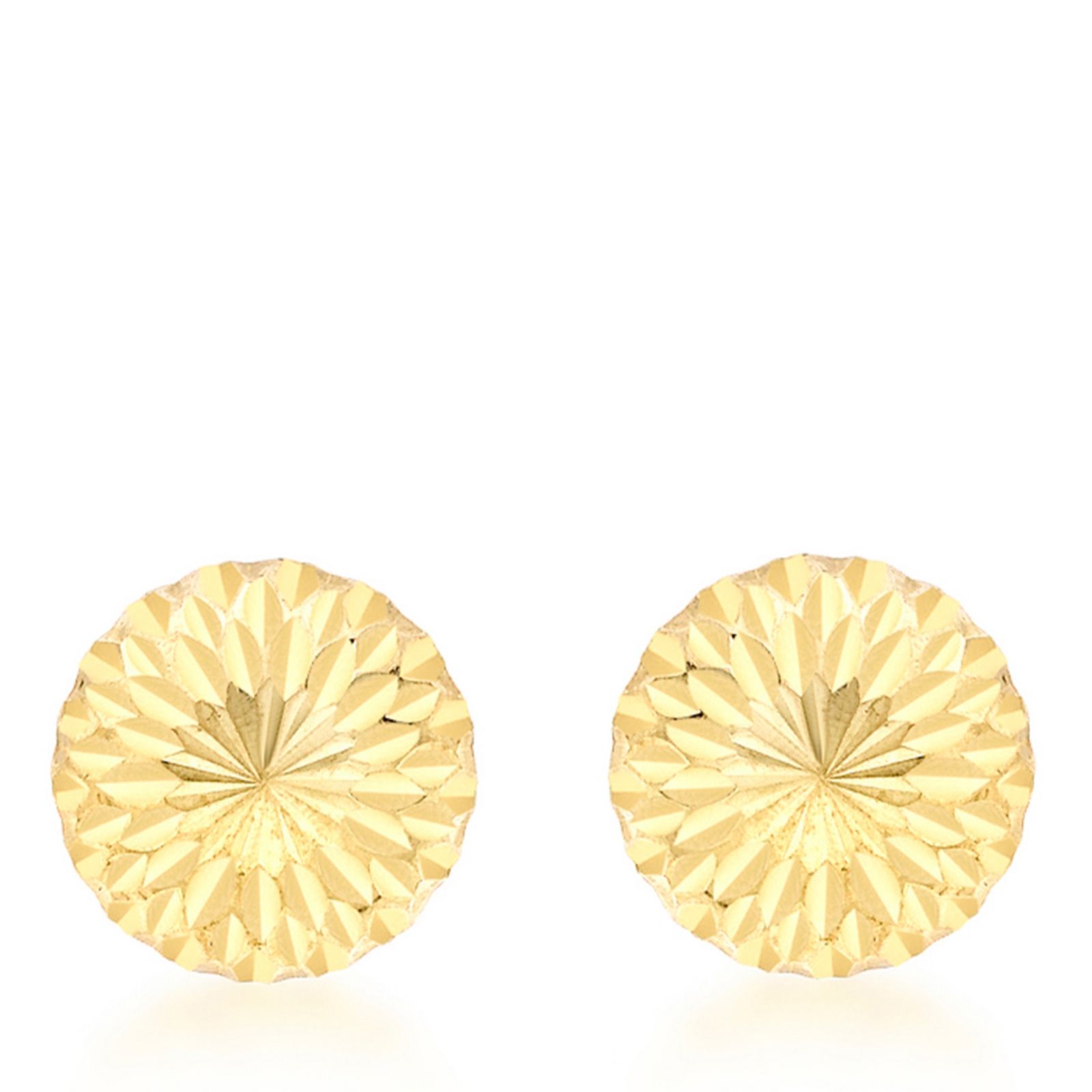 GOLD 9ct Gold Flower Cut Stud Earrings