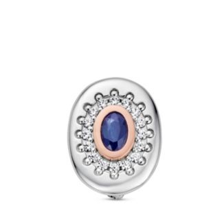 Royal Clogau Sterling Silver Diana Brooch Sapphire & Swarovski Zirconia