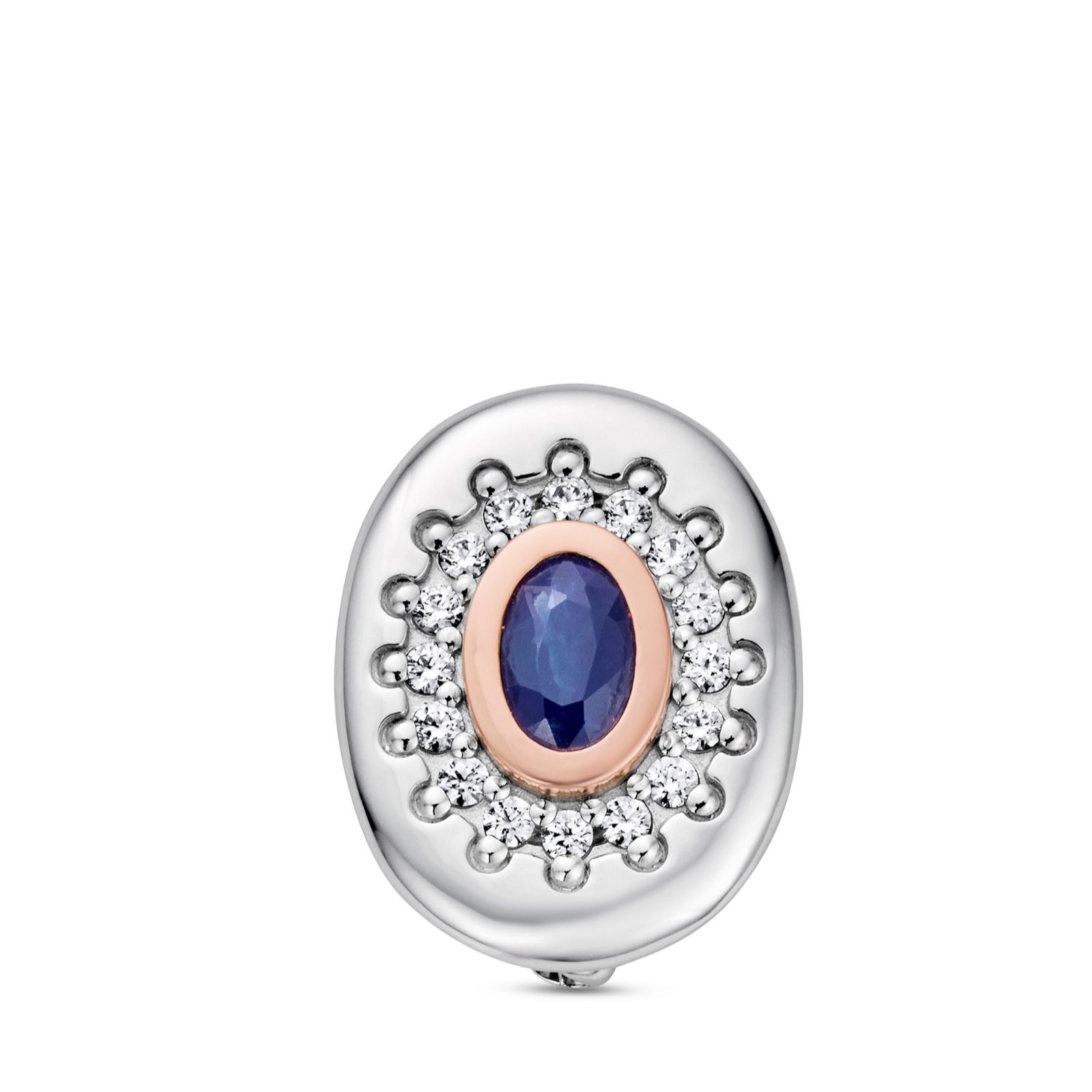 Royal Clogau Sterling Silver Diana Brooch Sapphire & Swarovski Zirconia