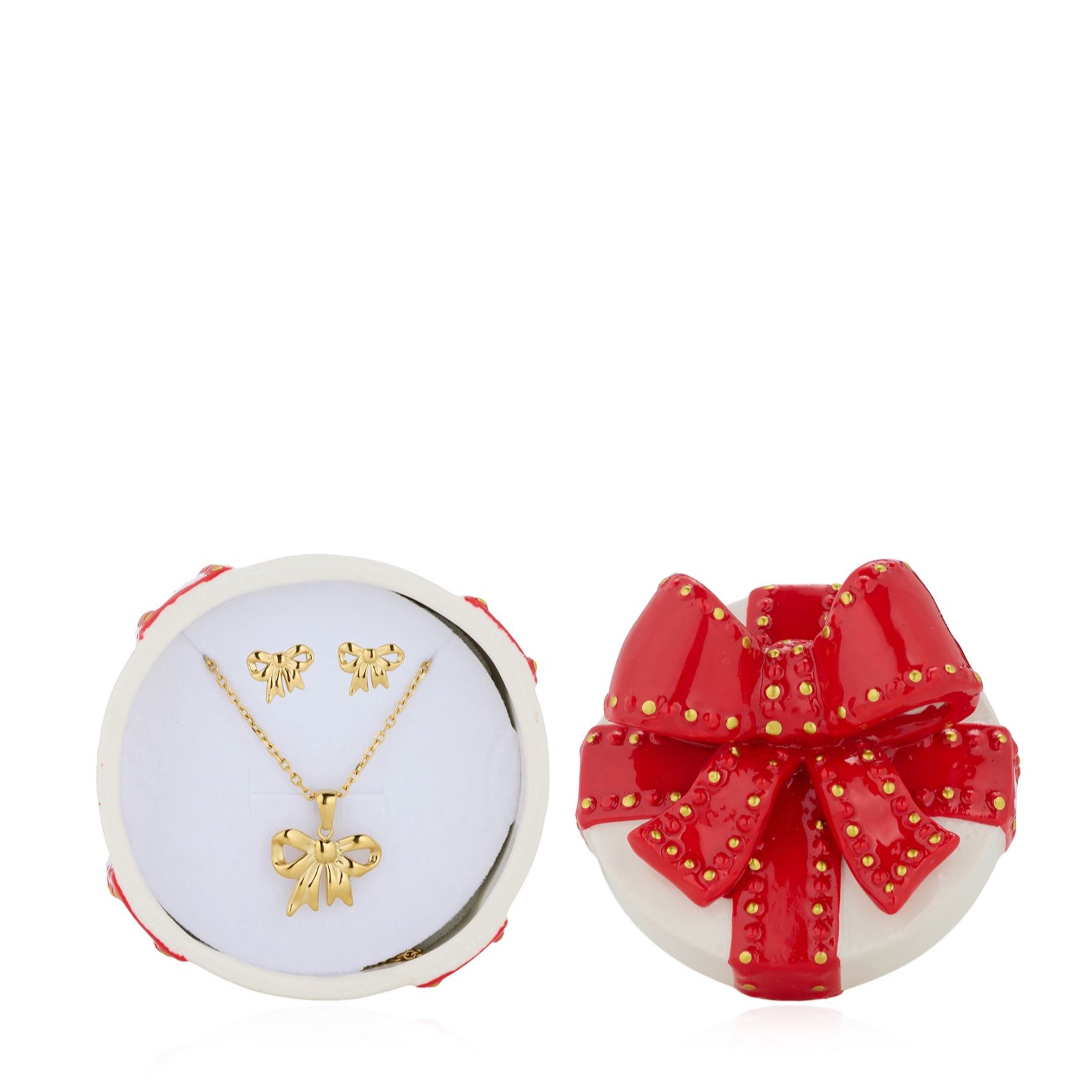 Steel by Diamonique Bow Necklace & Earring Set in Gift Box