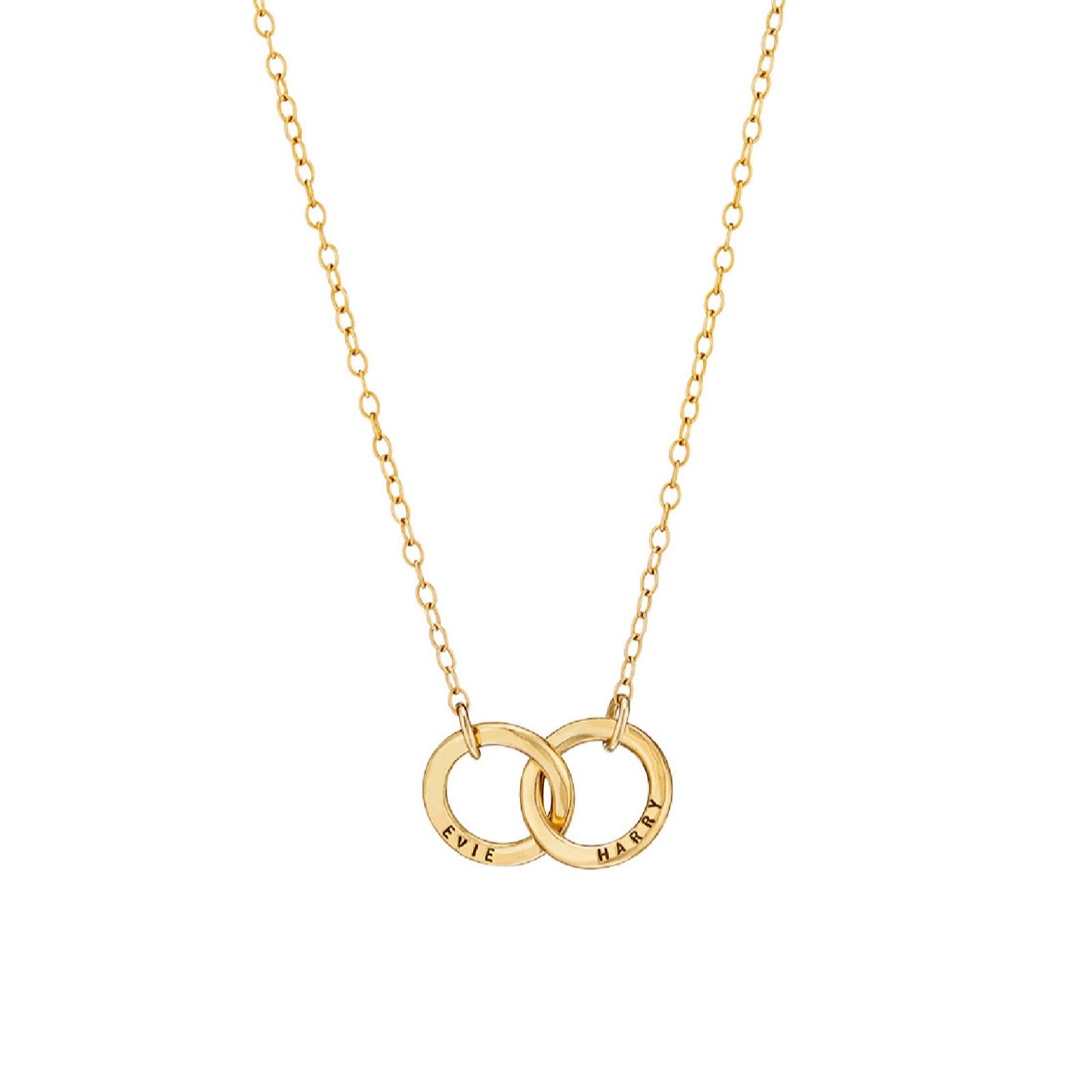 Posh Totty Personalised Double Hoop Name Necklace