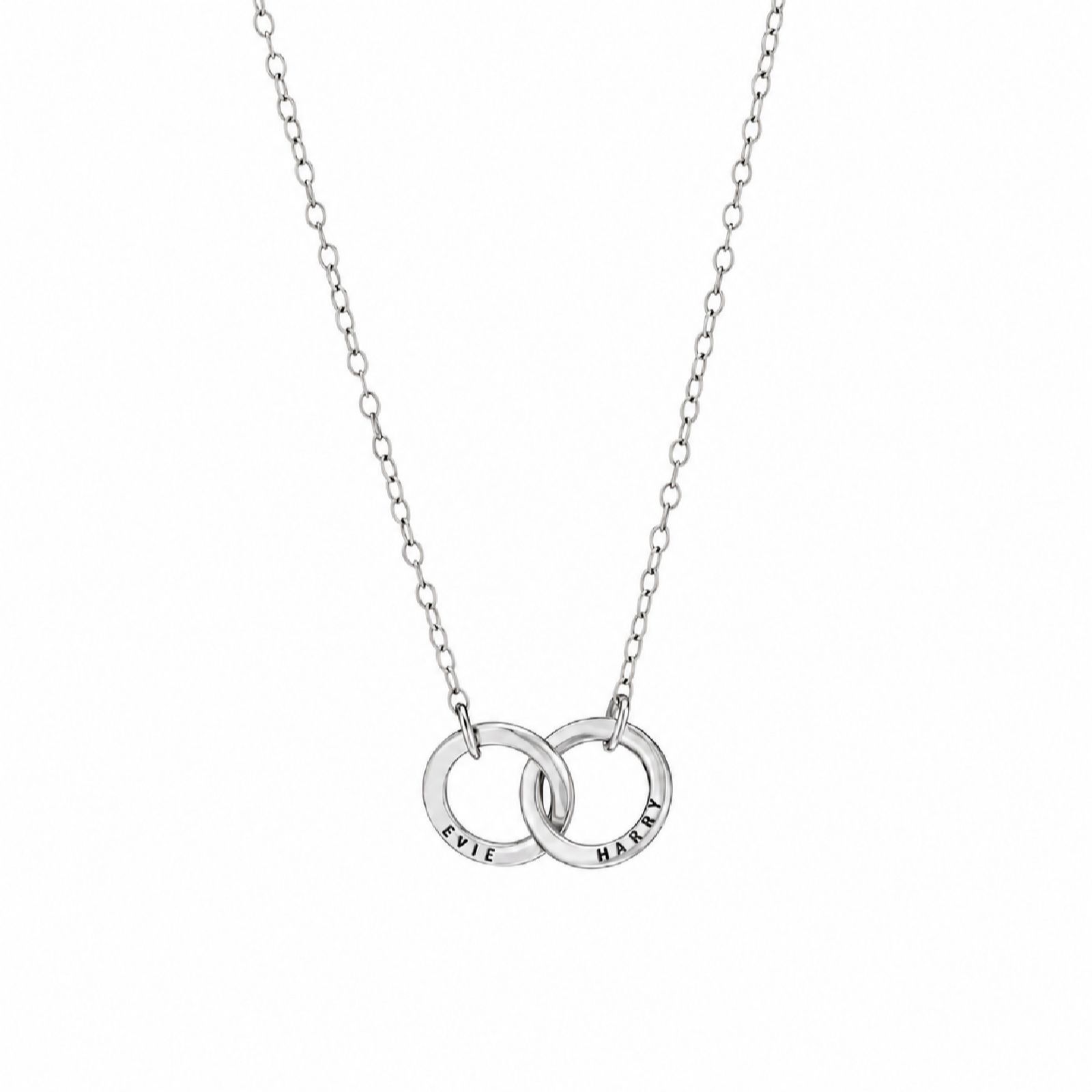 Posh Totty Personalised Double Hoop Name Necklace