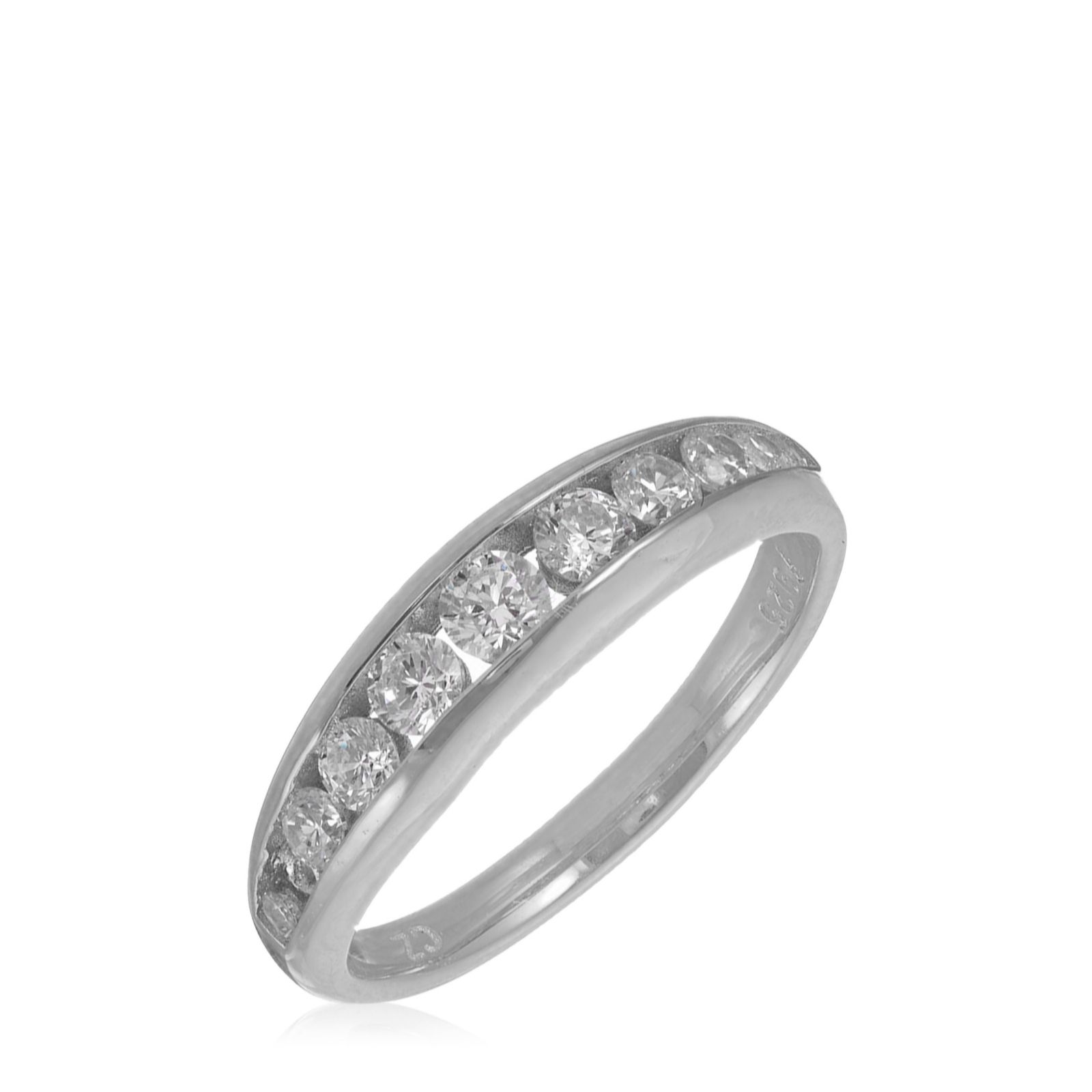 Outlet Diamonique 0.2ct tw Channel Set Eternity Ring Sterling Silver ...