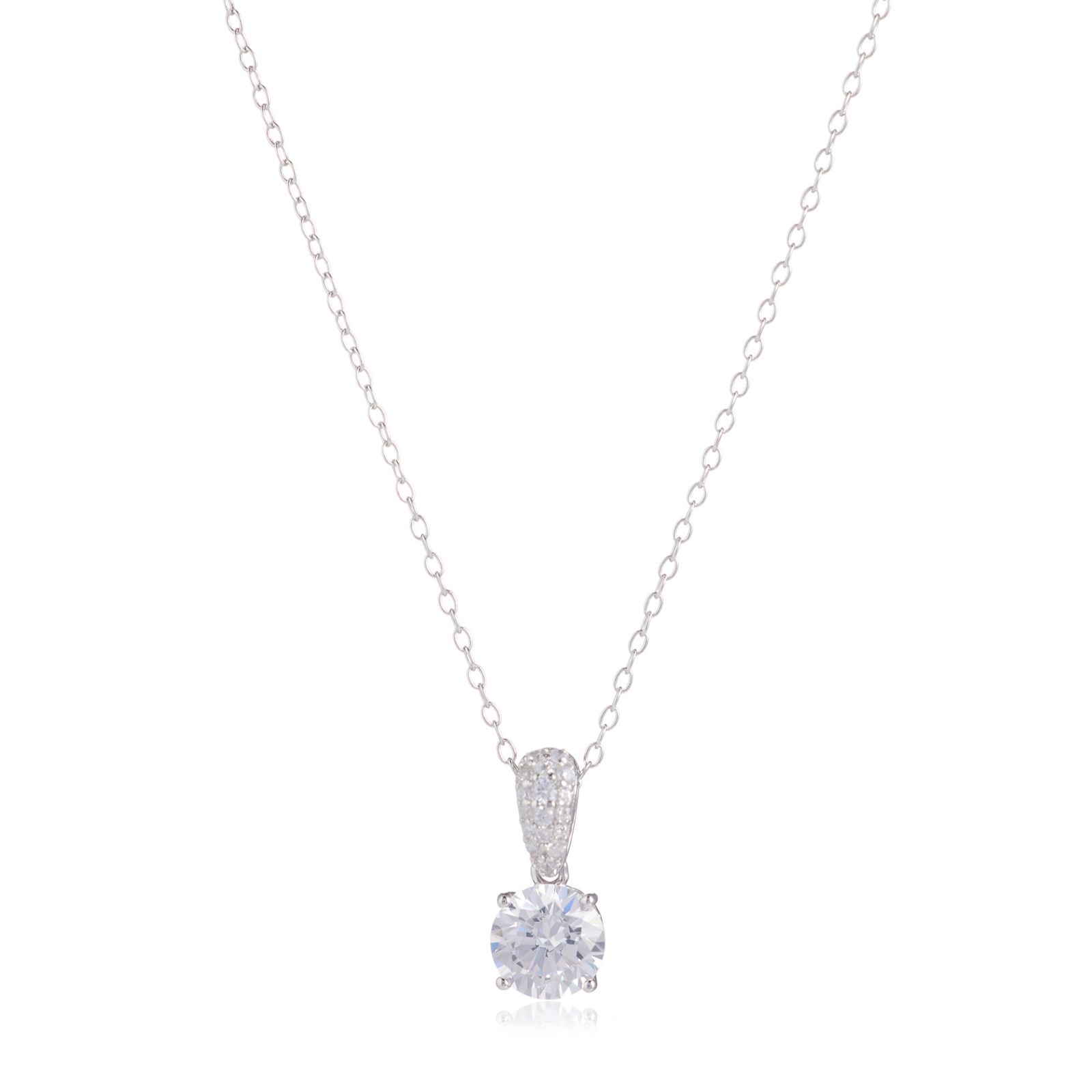 Diamonique 1.63ct tw Simulated Gemstone Pendant & Chain Sterling Silver