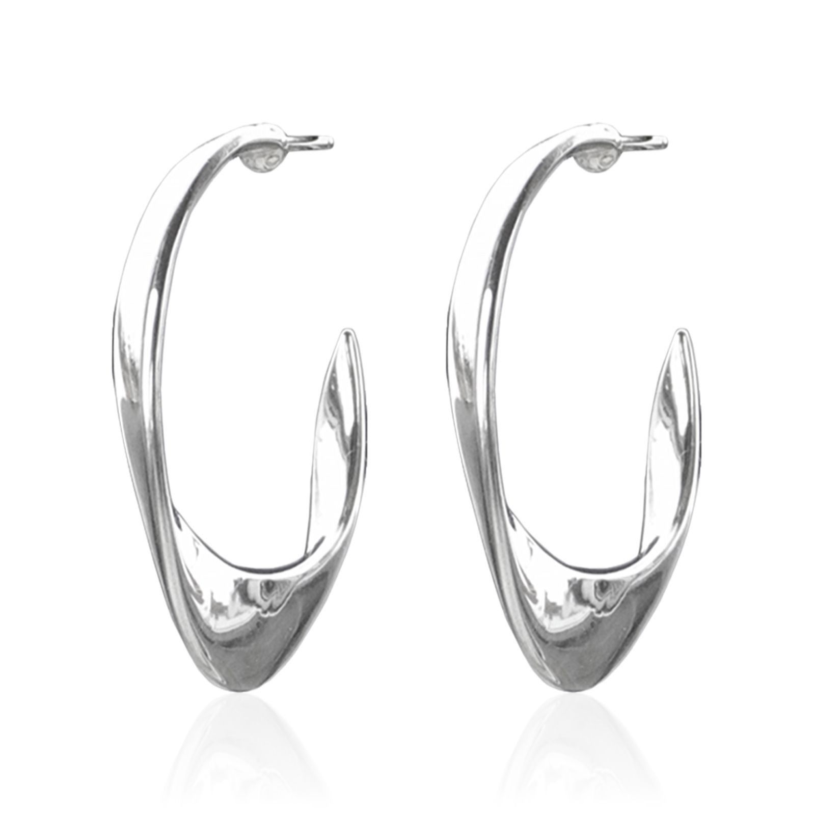 Nina B Solid Hoop Earrings Sterling Silver