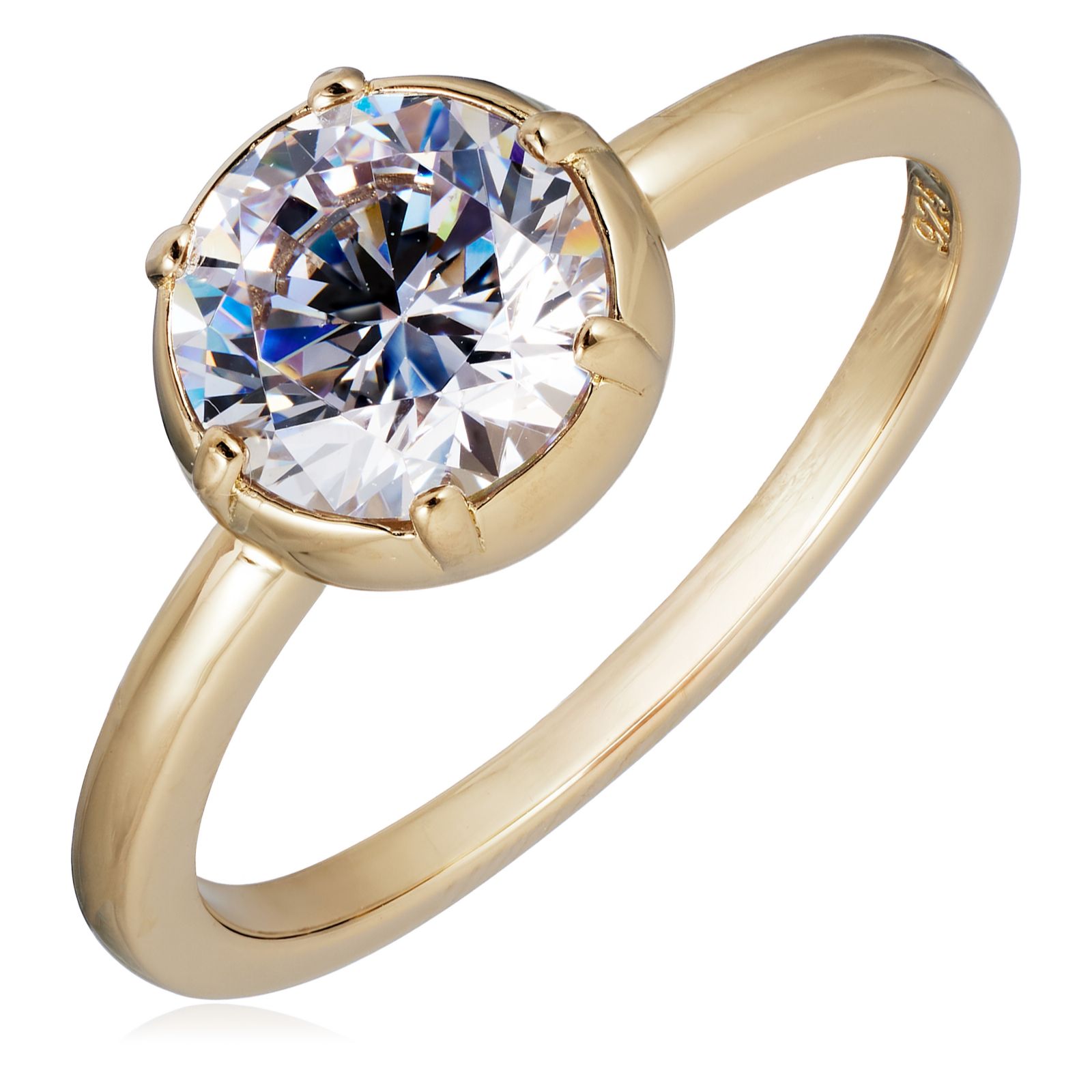 Diamonique 1.7ct tw Georgian Cut Solitaire Ring Sterling Silver