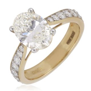 Fire Light 2.5ct Lab Grown Diamond Oval Solitaire Ring 9ct Gold