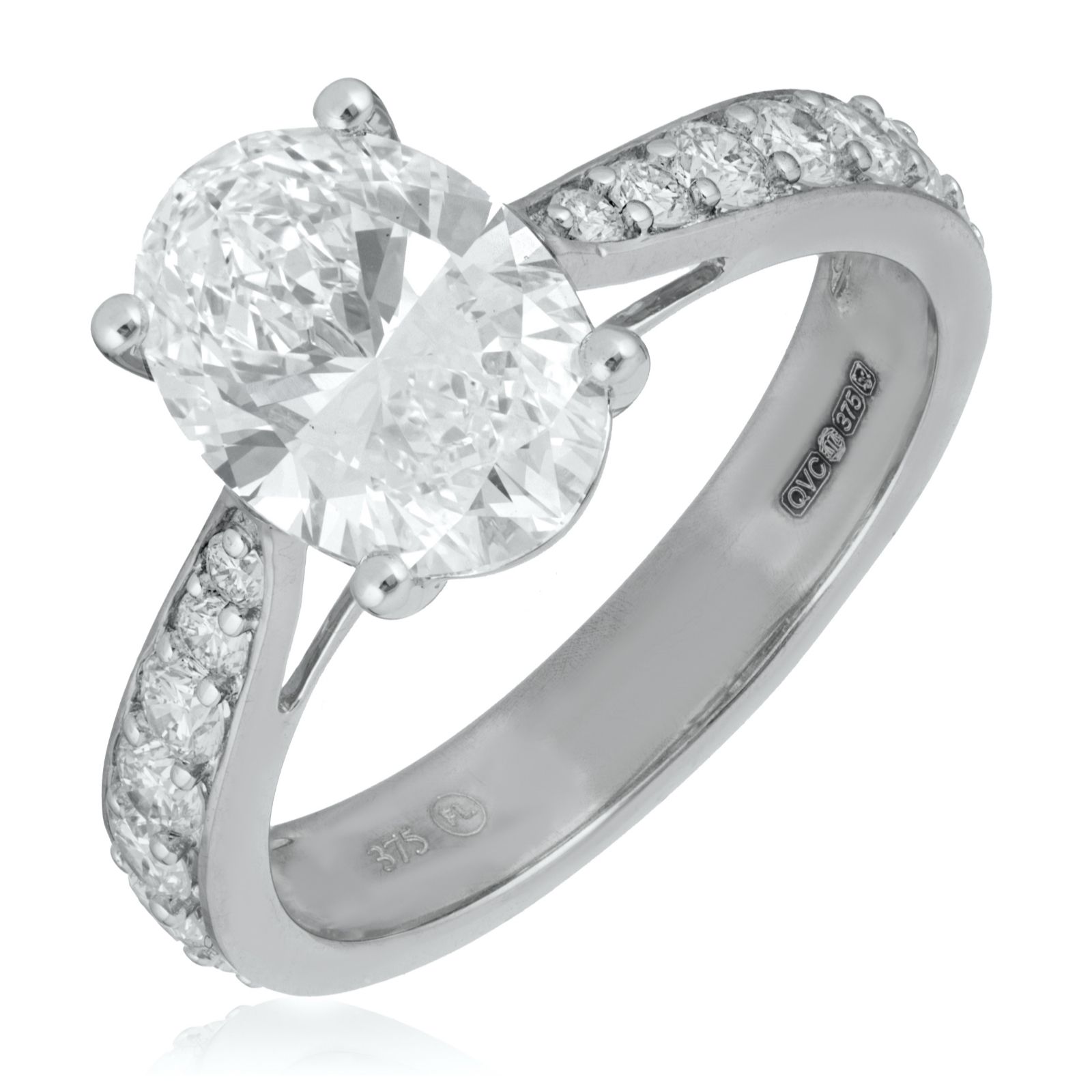 Fire Light 2.5ct Lab Grown Diamond Oval Solitaire Ring 9ct Gold