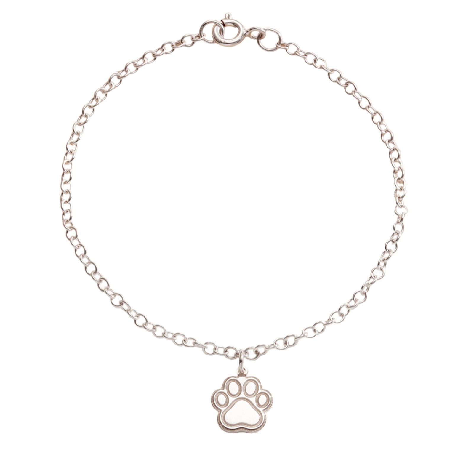 Posh Totty Designs Dinky Charm Bracelet with 1 Charm Sterling Silver