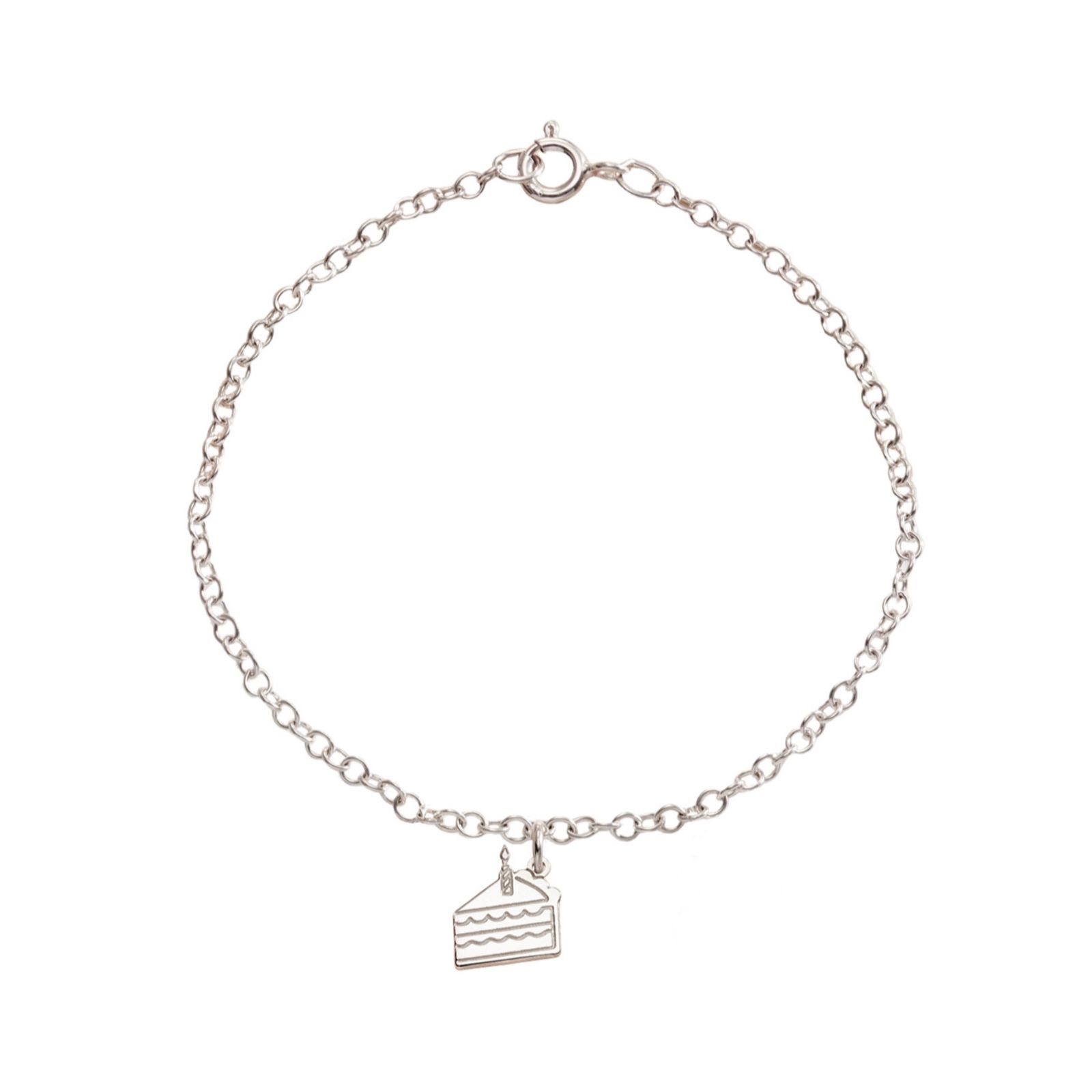 Posh Totty Designs Dinky Charm Bracelet with 1 Charm Sterling Silver