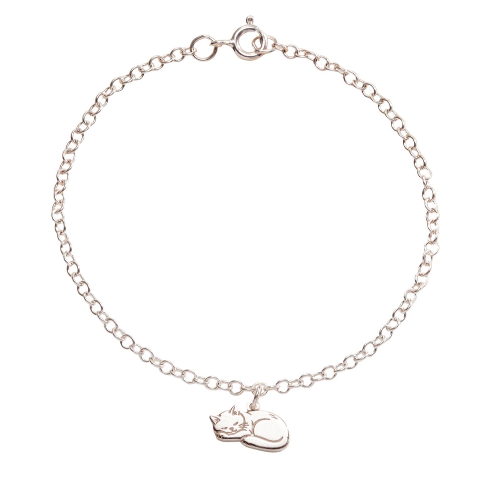 Posh Totty Designs Dinky Charm Bracelet with 1 Charm Sterling Silver