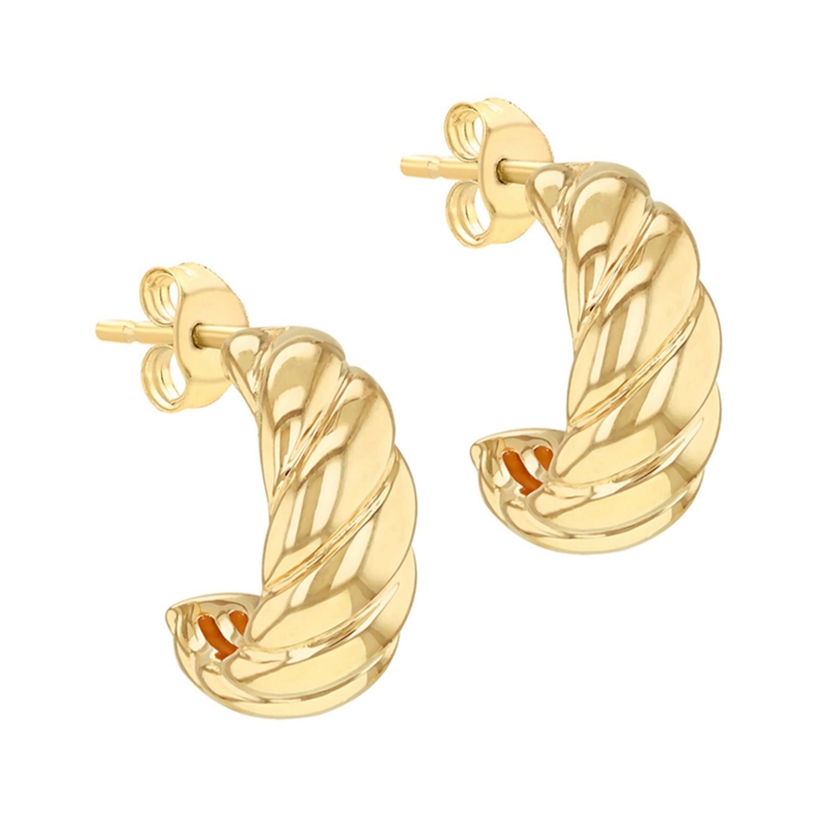 GOLD 9ct Gold Half Twist Hoop Earrings