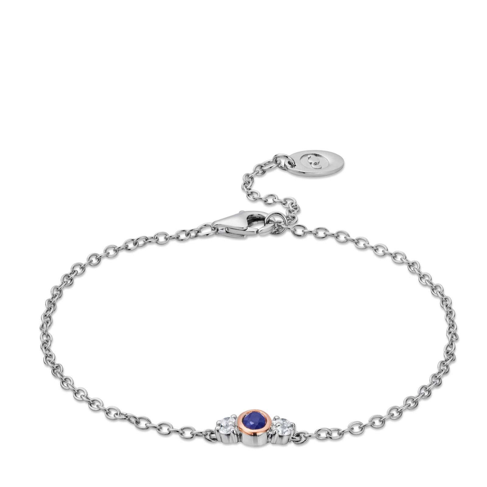 Royal Clogau Sterling Silver Diana Bracelet Sapphire & Swarovski Zirconia