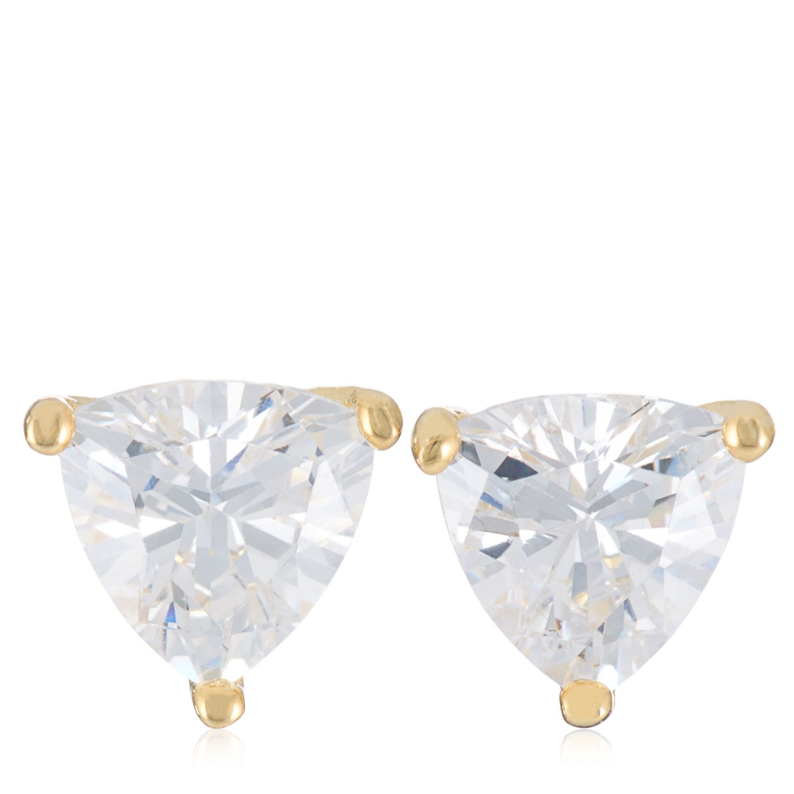 Diamonique 1ct tw Ceramic Present Trillion Cut Stud Earrings Sterling Silver