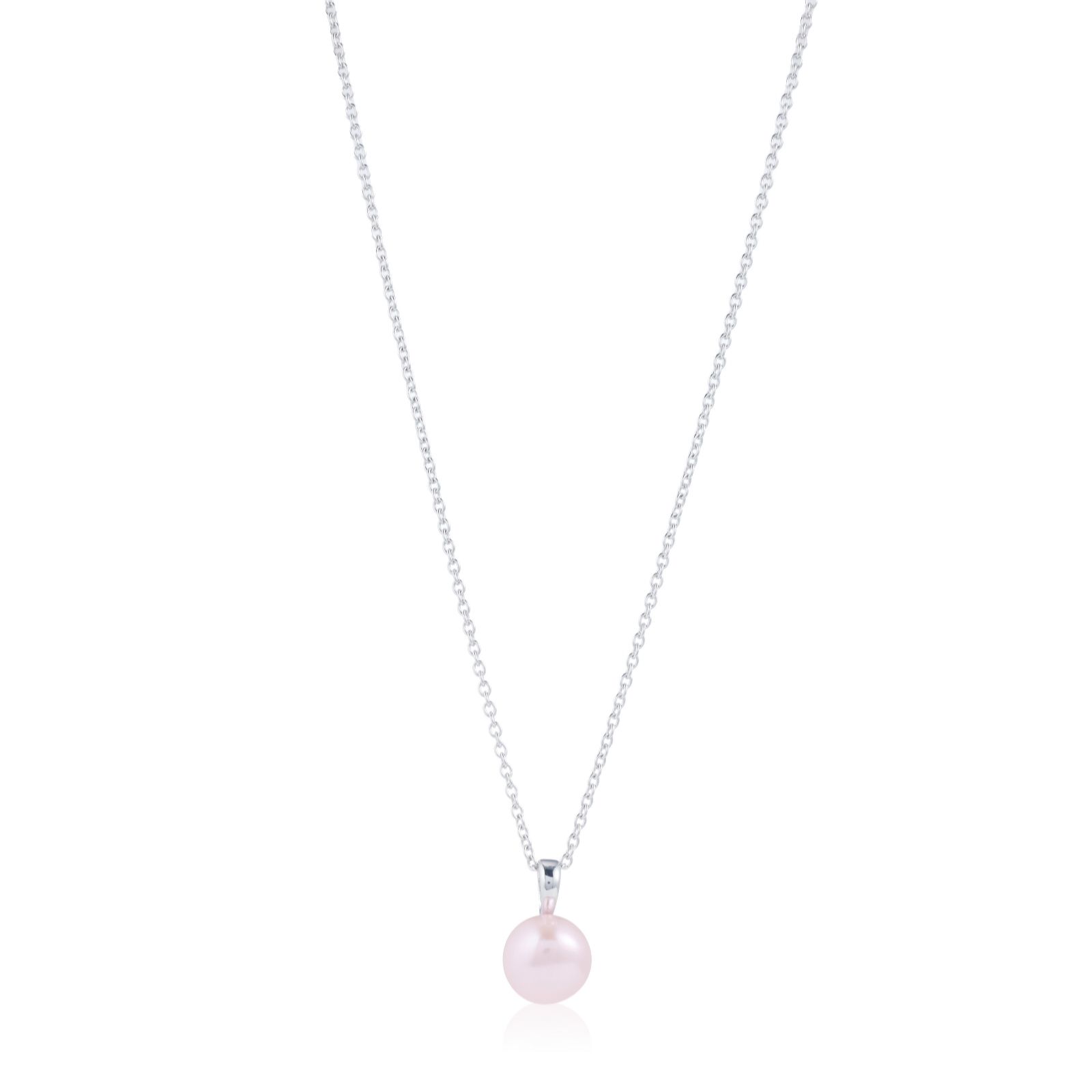 Lara Pearl 10-11mm Button Pearl Pendant & Chain Stainless Steel - QVC UK