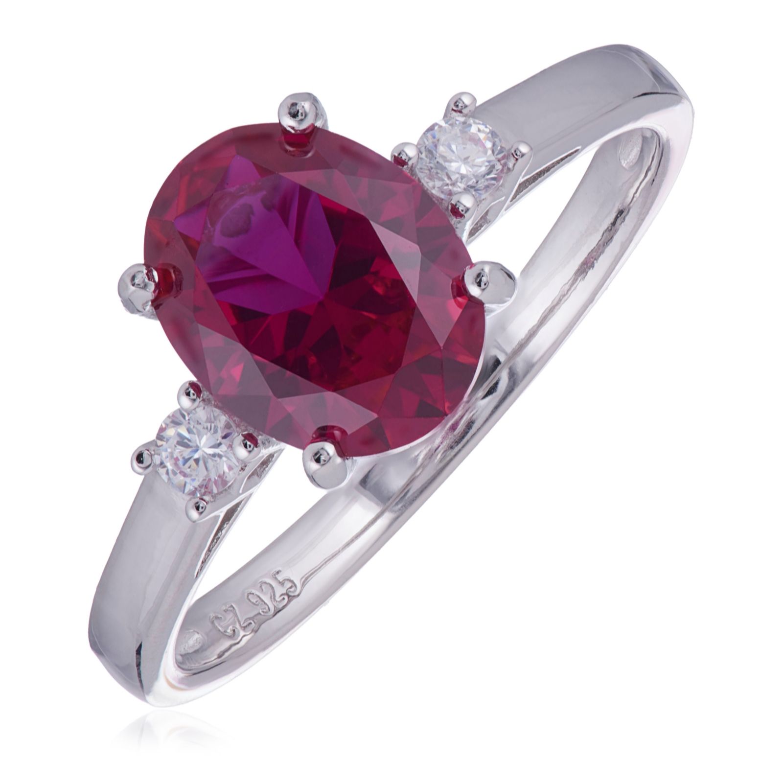 Diamonique 2ct tw Oval Mixed Cut Ring Sterling Silver